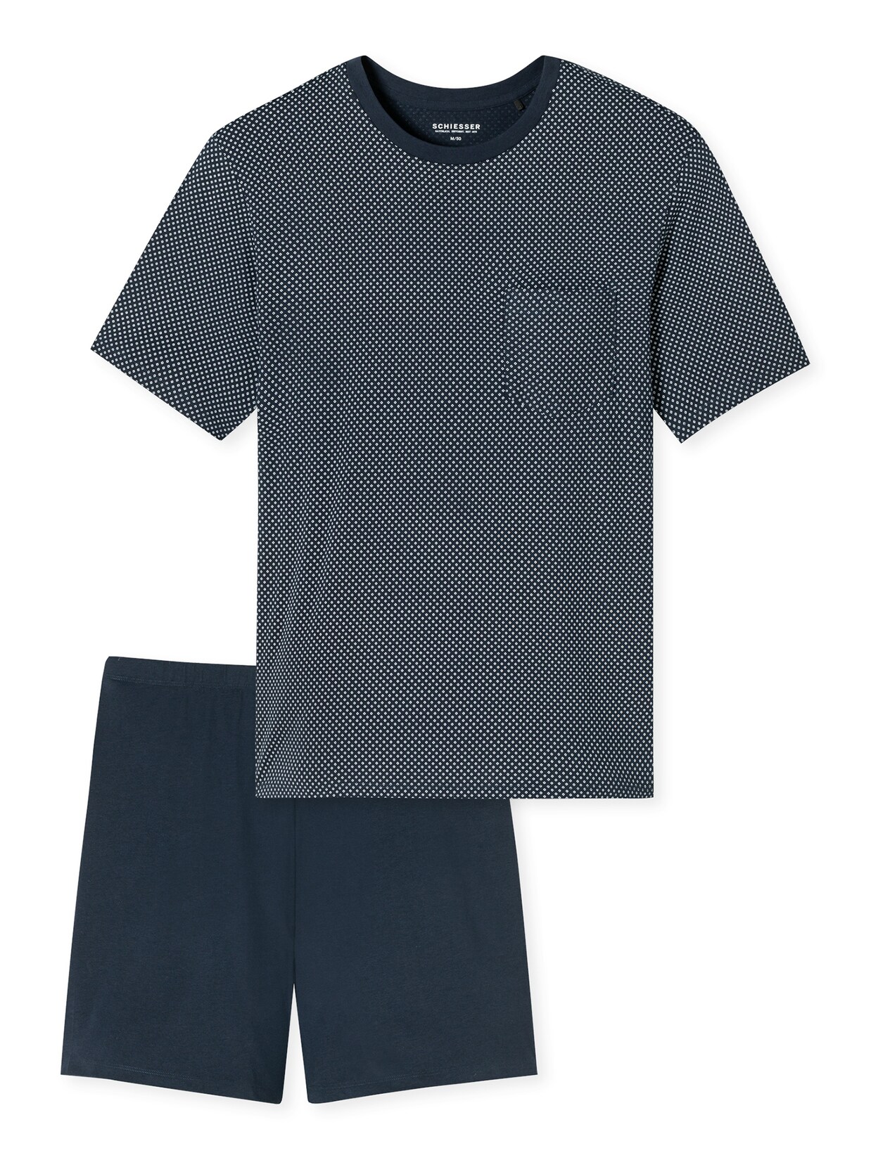 Schiesser Herren Pyjama Schlafanzug kurz - Comfort Essentials 1er Pack