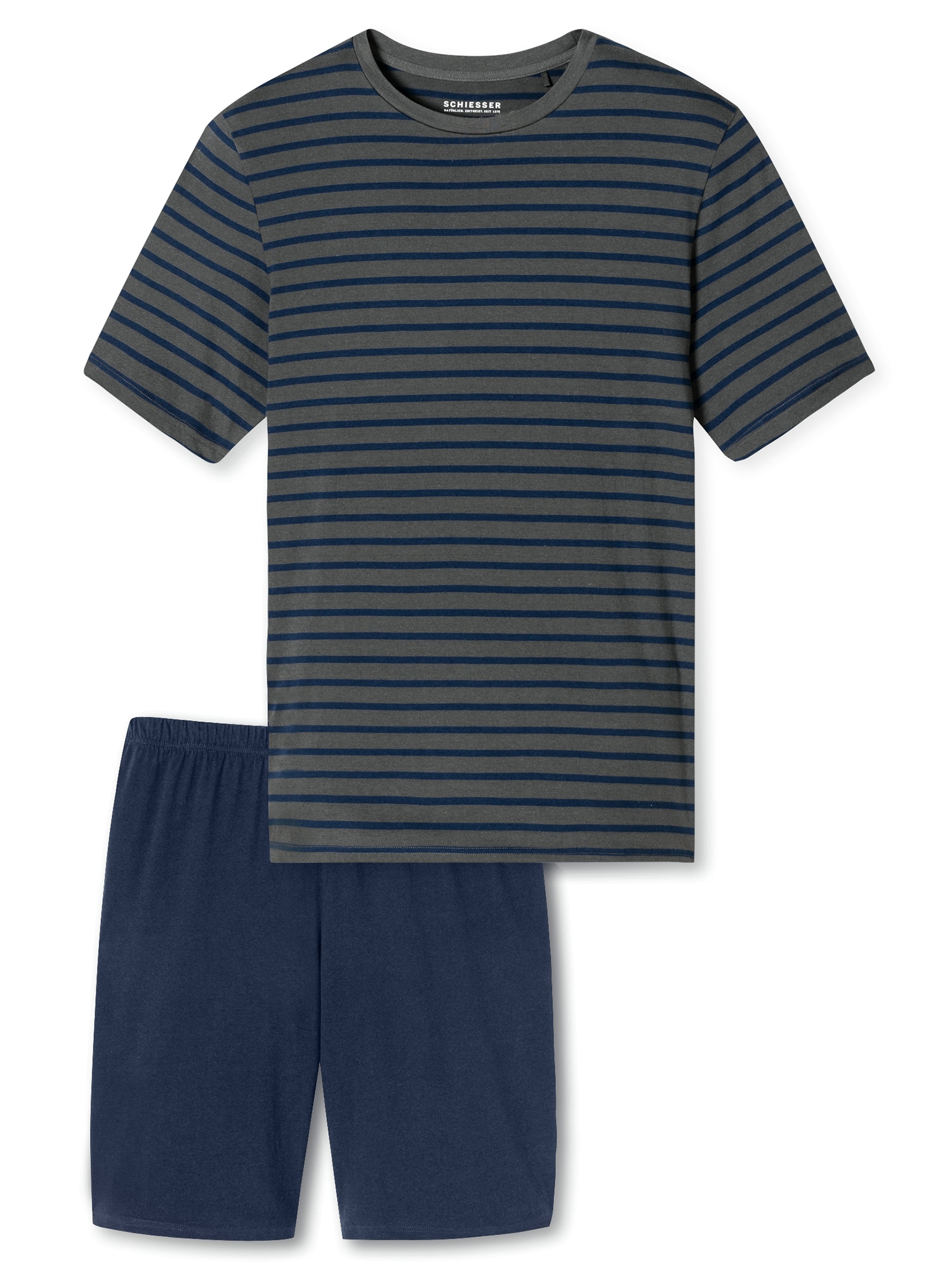 Schiesser Herren Pyjama Schlafanzug kurz - Casual Essentials 1er Pack - Bild 1