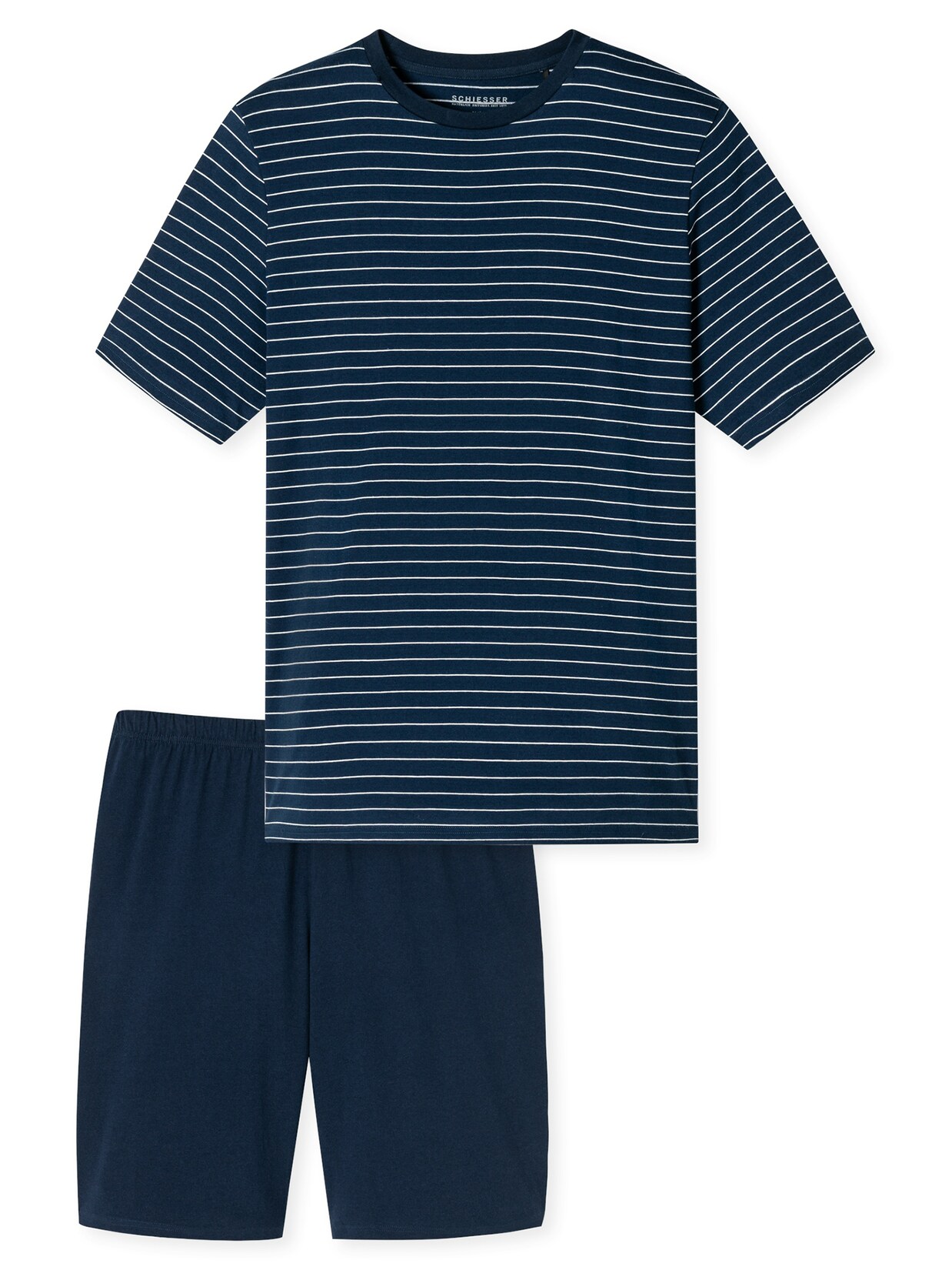 Schiesser Herren Pyjama Schlafanzug kurz - Casual Essentials 1er Pack