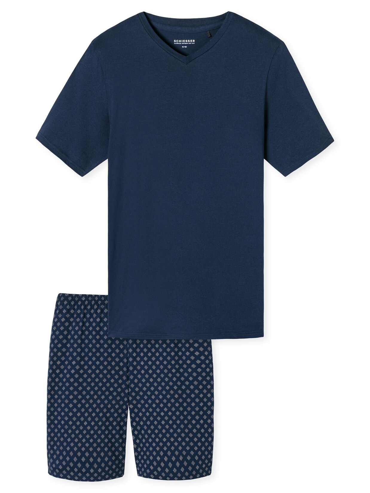 Schiesser Herren Pyjama Schlafanzug kurz - Casual Essentials 1er Pack