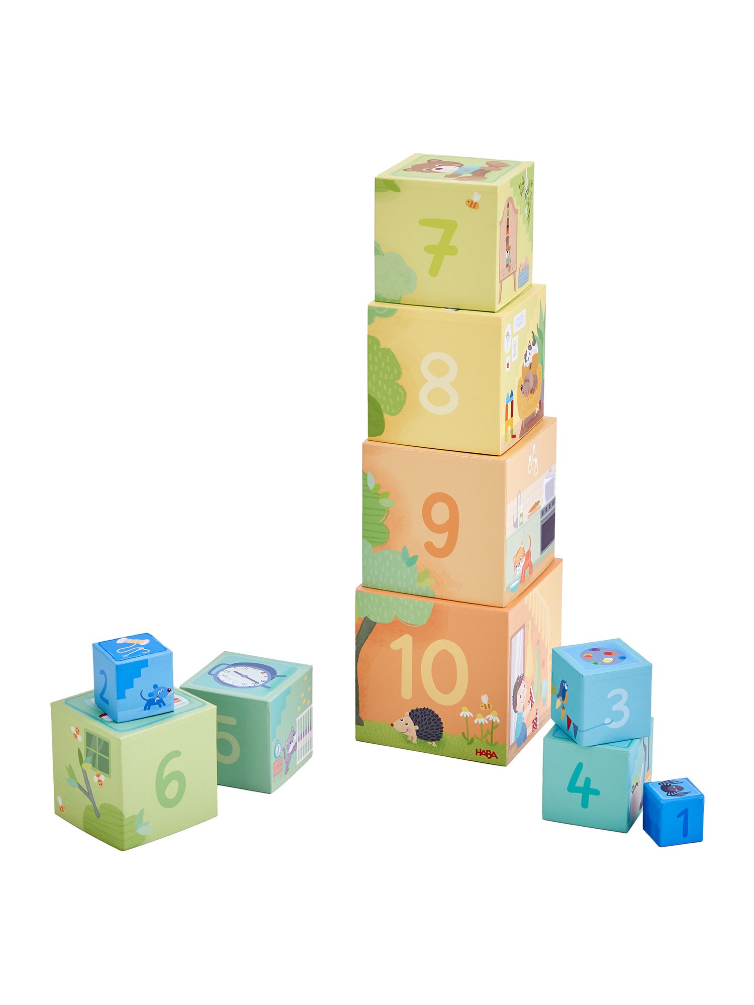 HABA Unisex Stapelspielzeug Mein Zuhause W&uuml;rfel-Set 1er Pack - Bild 1