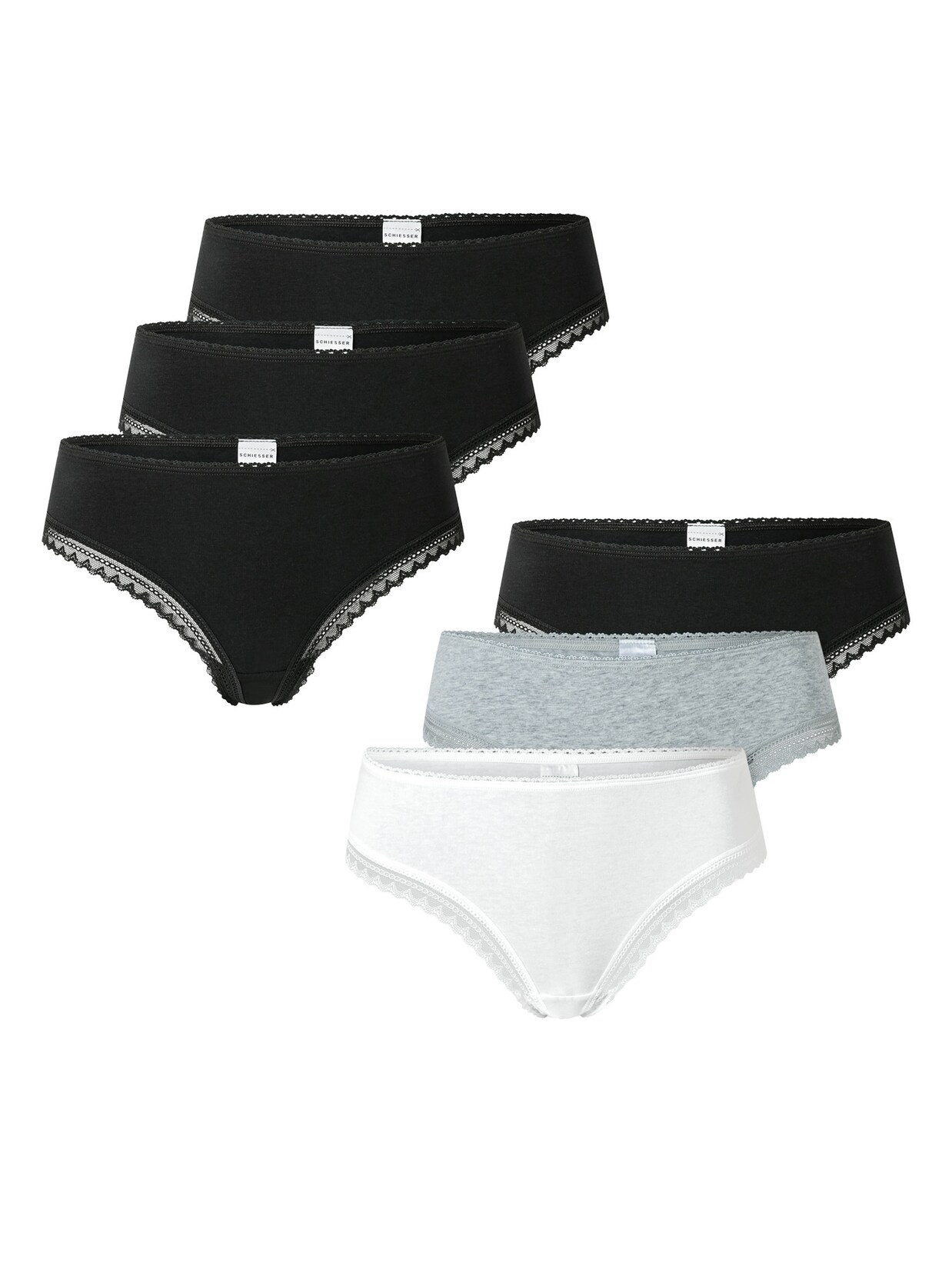 Schiesser Damen Tanga Modern Multipacks 6er Pack
