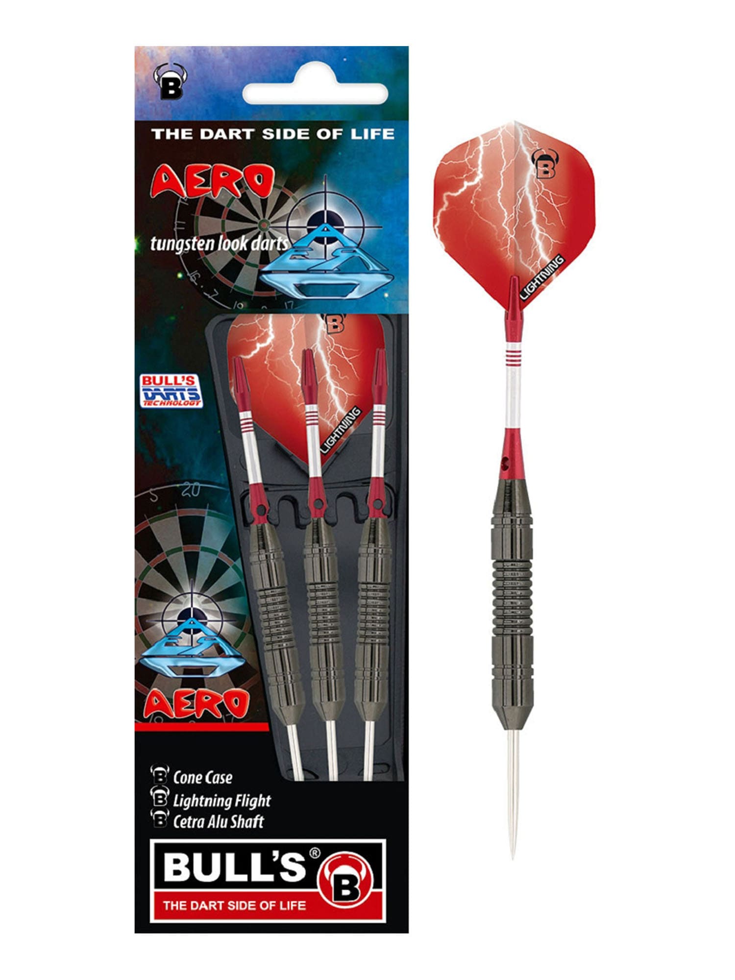 Bull's Unisex Steeldarts Aero Brass Dartpfeile Darts-Set Anf&auml;nger 1er Pack - Bild 1