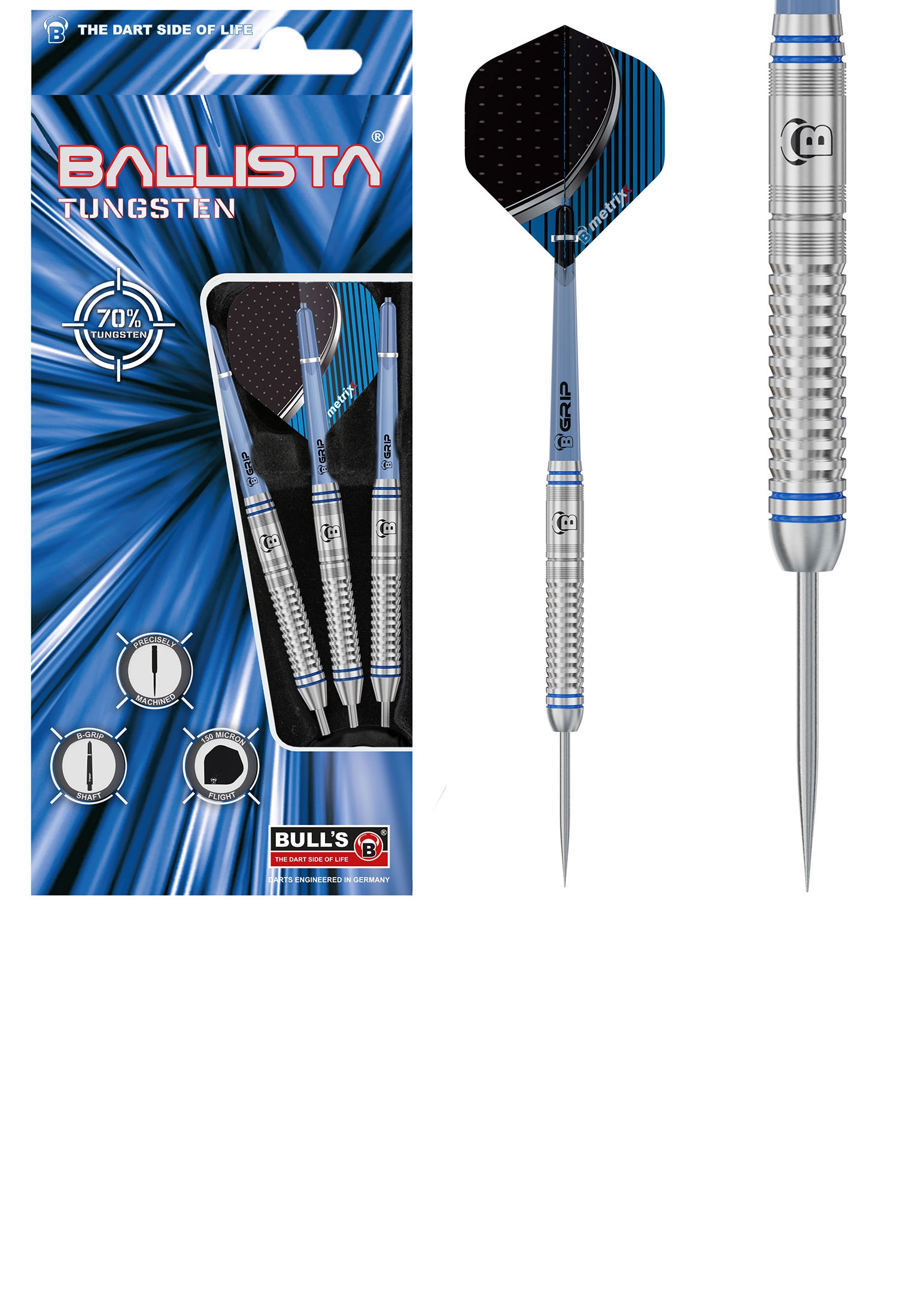Bull's Unisex Steeldarts Ballista Dartpfeile 70% Tungsten Darts-Set Anf&auml;nger 1er Pack - Bild 1
