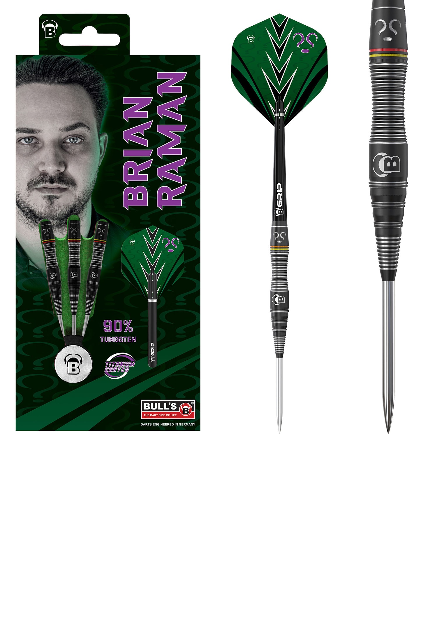 Bull's Unisex Steeldarts Brian Raman Dartpfeile Darts-Set Profi 1er Pack - Bild 1