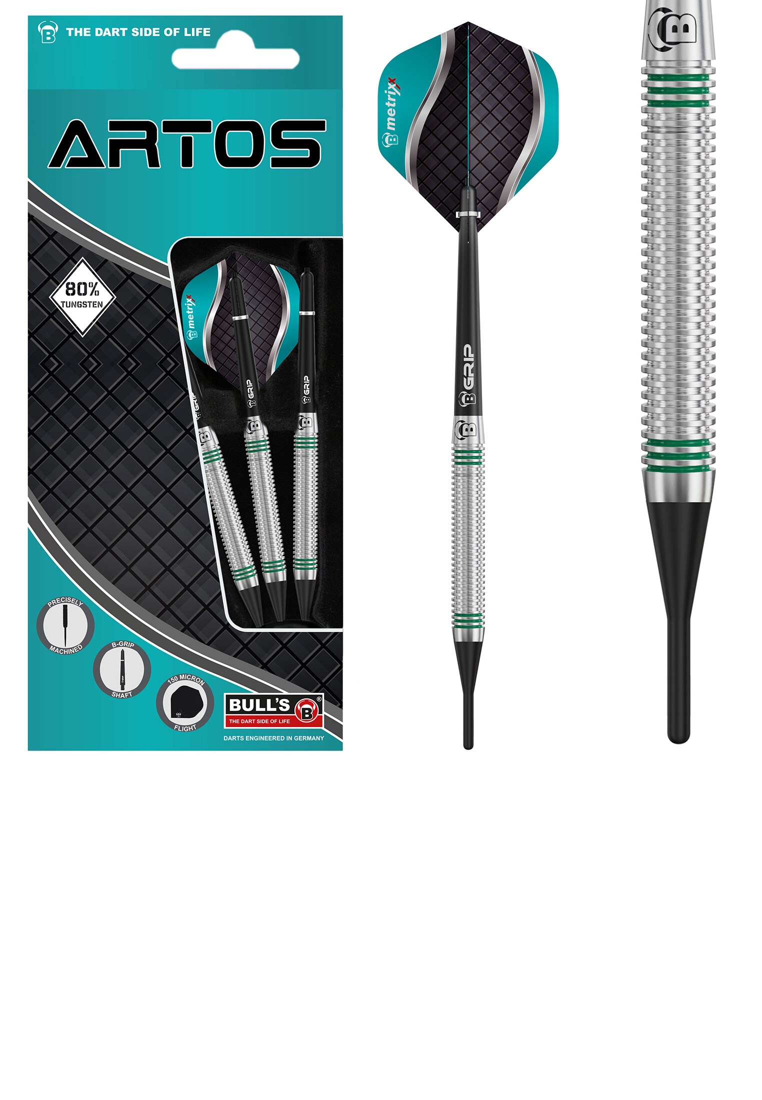 Bull's Unisex Softdarts Artos AR1 Dartpfeile 80% Tungsten Darts-Set Anf&auml;nger 1er Pack - Bild 1