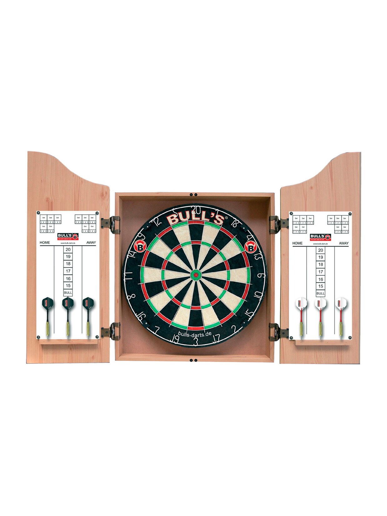 Bull's Unisex Dart-Wandschutz Classic Dartstation Boardschutz Set inkl. Schreibtafel Wischer 1er Pack