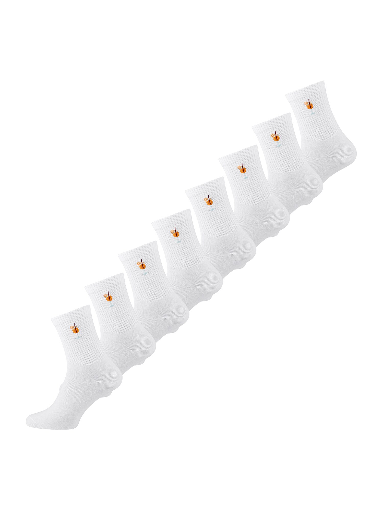 NUR DIE Herren Freizeitsocken Good Vibes Motiv Statement Socken Tennissocken 8er Pack - Bild 1