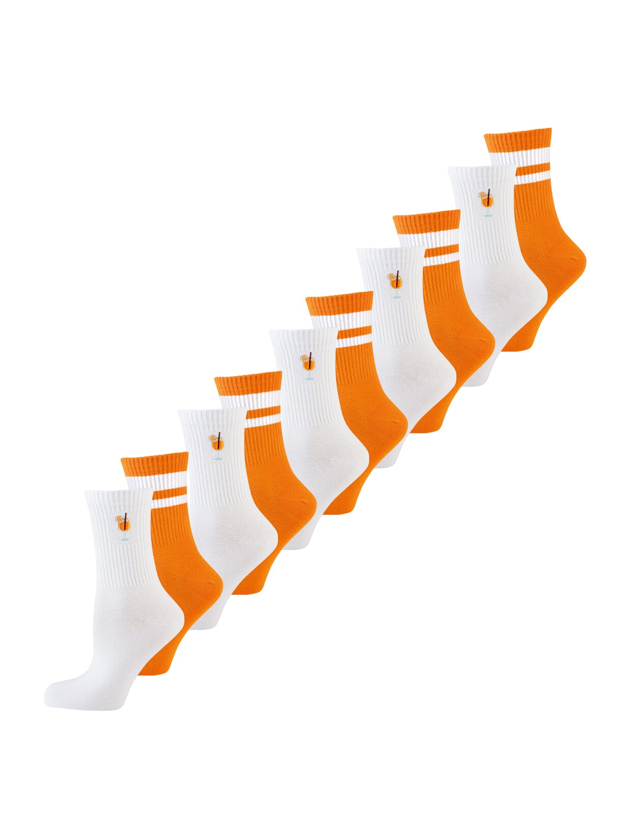 NUR DIE Herren Freizeitsocken Statement Socken mit Stickerei 10er Pack