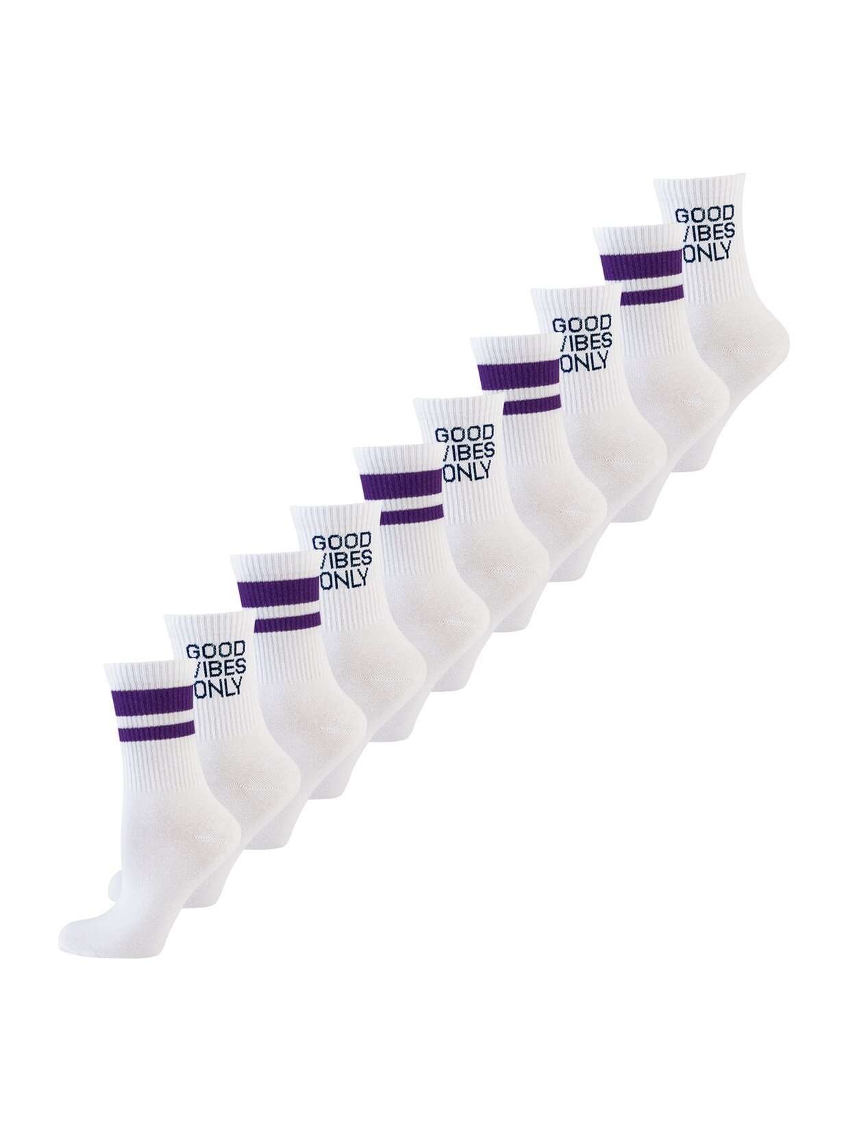 NUR DIE Herren Freizeitsocken Statement Socken mit Stickerei 10er Pack