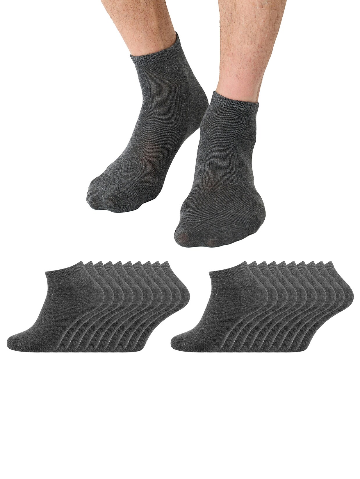 NUR DIE Herren Sneakersocken Classic unifarben hautsympathisch 20