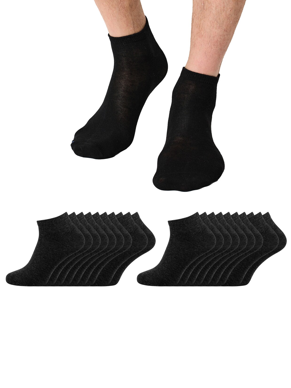 NUR DIE Herren Sneakersocken Classic unifarben hautsympathisch 20