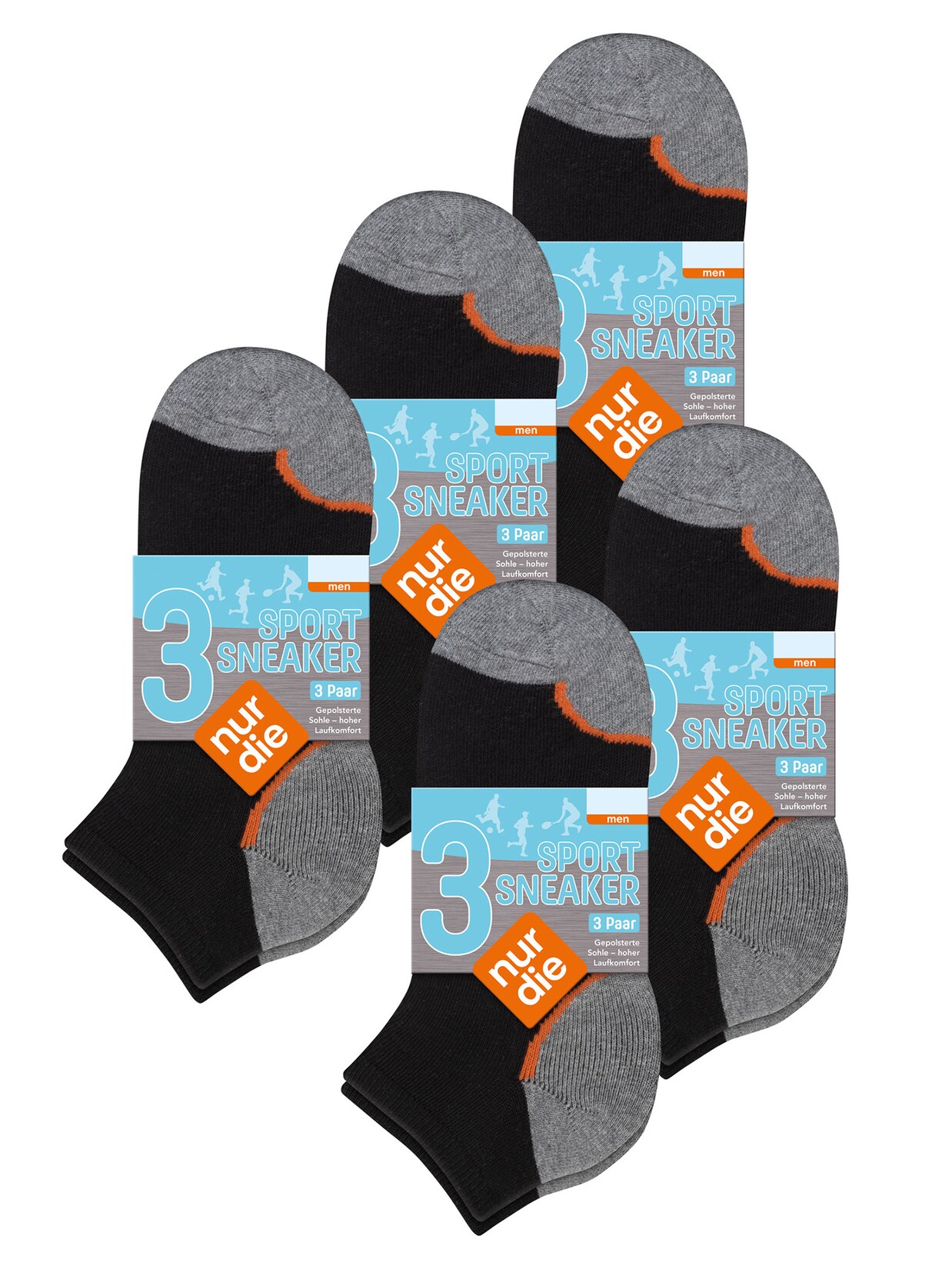 NUR DIE Herren Sneakersocken Sport und Alltag 15
