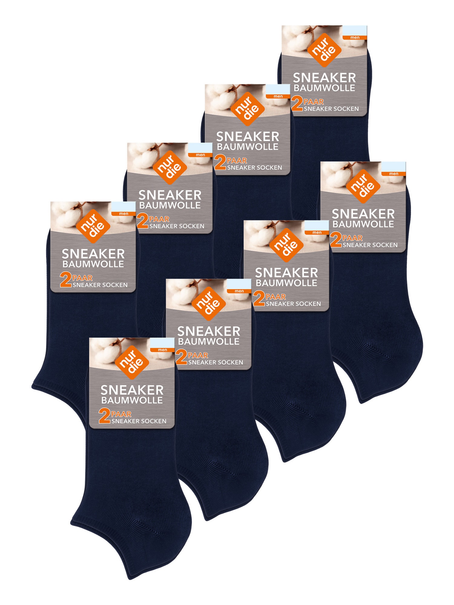 NUR DIE Herren Sneakersocken Baumwolle Basic Unifarben 16 - Bild 1