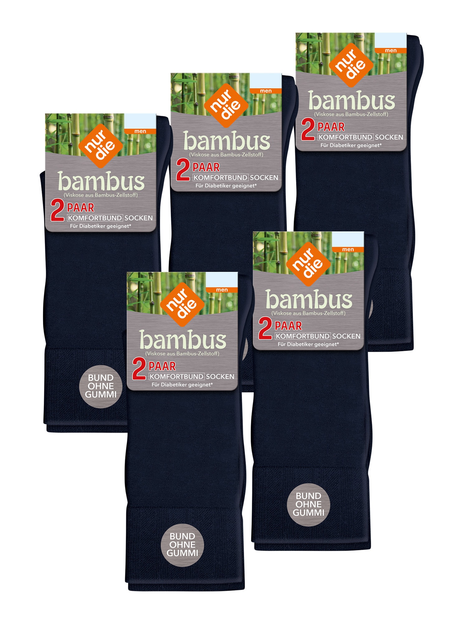 NUR DIE Herren Freizeitsocken Komfortbund Socken Viskose 10er Pack - Bild 1
