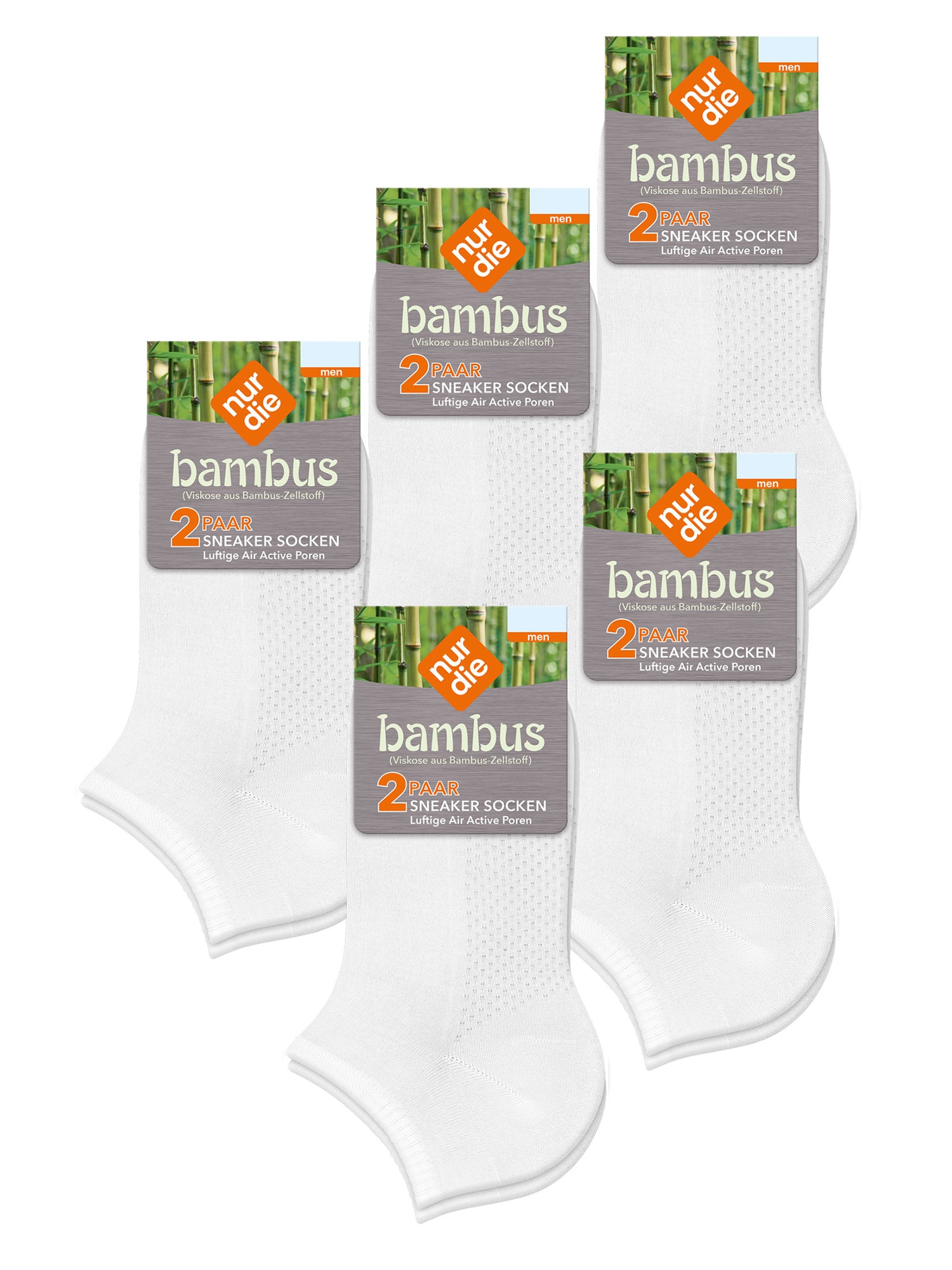 NUR DIE Herren Sneakersocken Bambus Sneaker 10er Pack - Bild 1