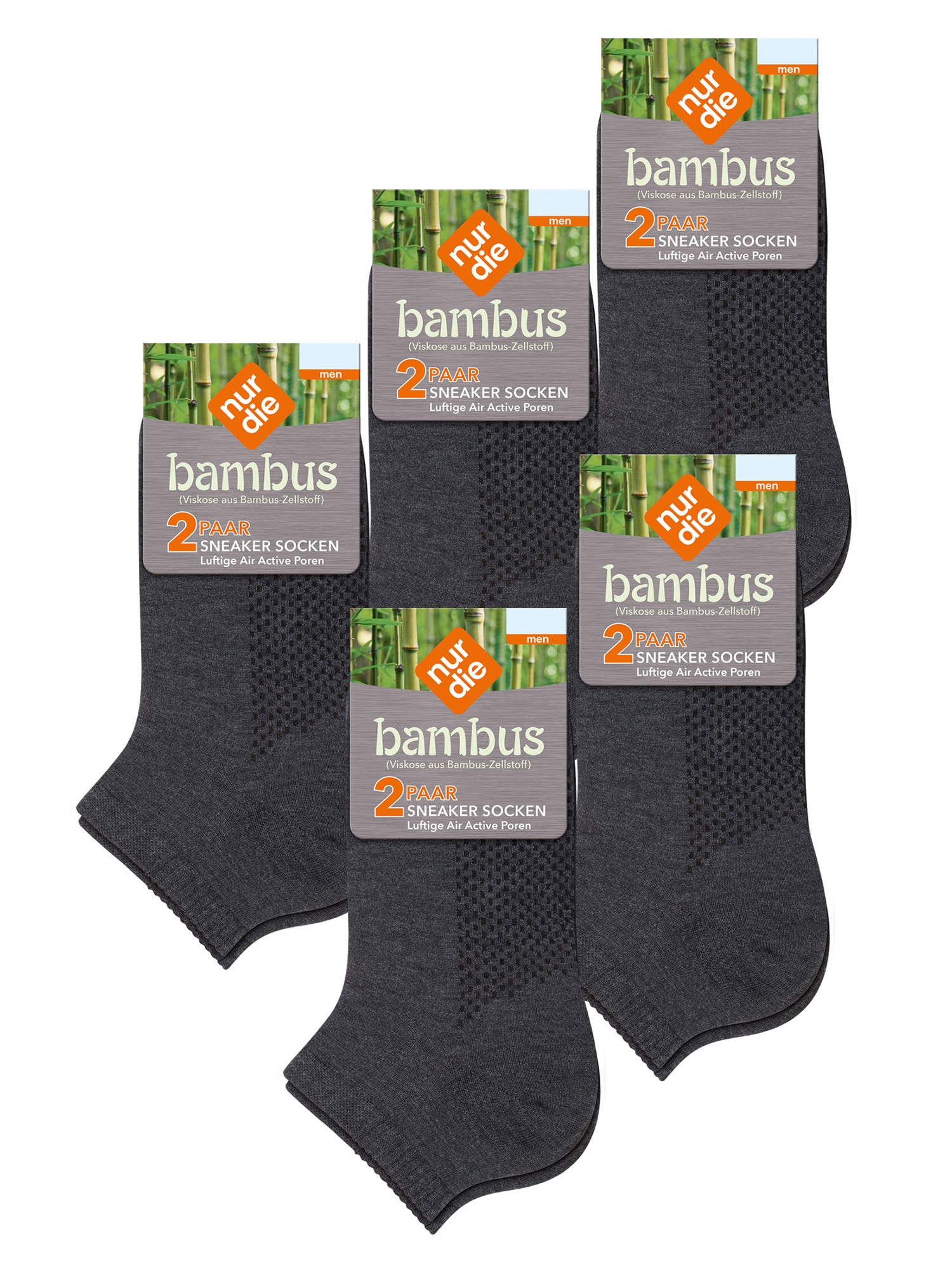 NUR DIE Herren Sneakersocken Bambus Sneaker 10er Pack - Bild 1
