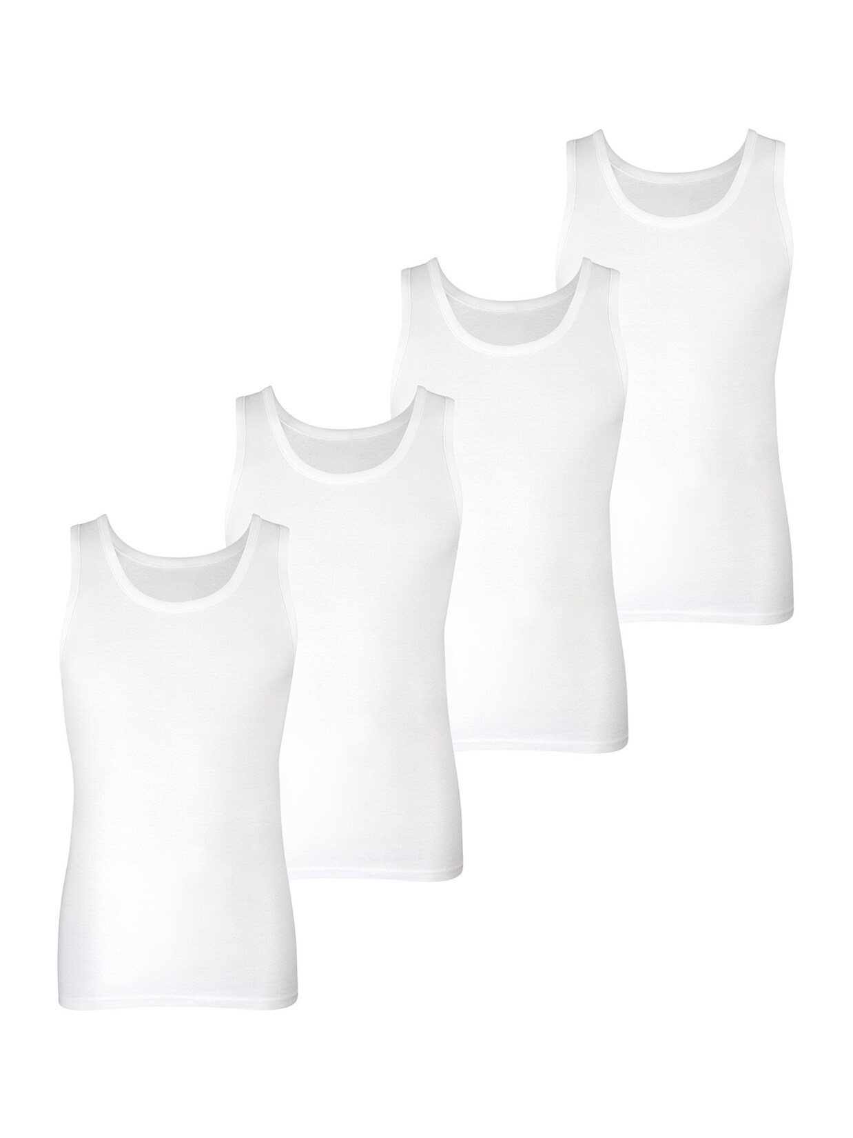NUR DIE Herren Unterhemd Basic Alltag Tanktop 4er Pack