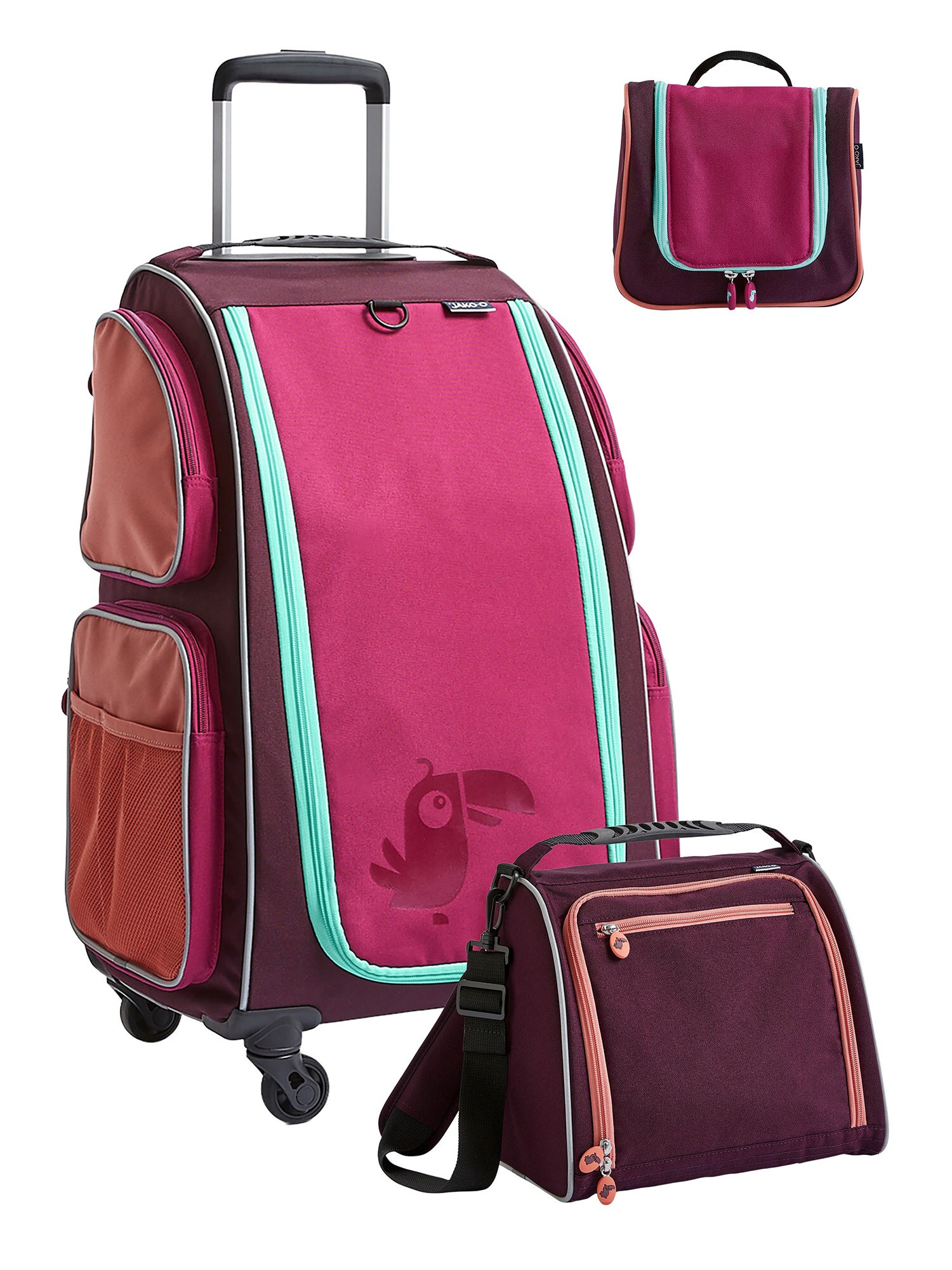 HABA Unisex Kinderkoffer Rolltrolley mit Trolleytasche und Kulturbeutel 1er Pack - Bild 1