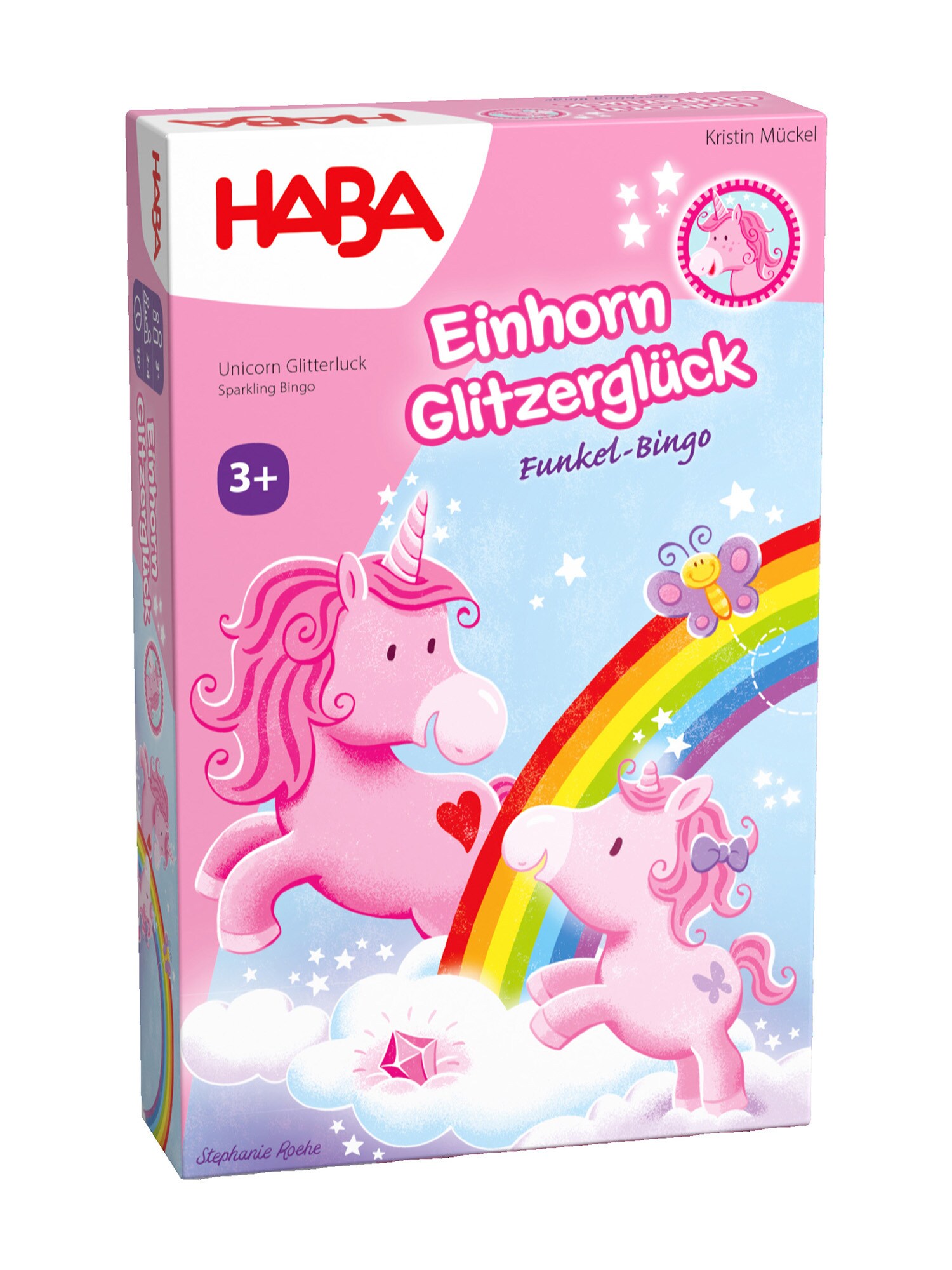 HABA Unisex Spiel Einhorn Glitzergl&uuml;ck - Funkel-Bingo 1er Pack - Bild 1