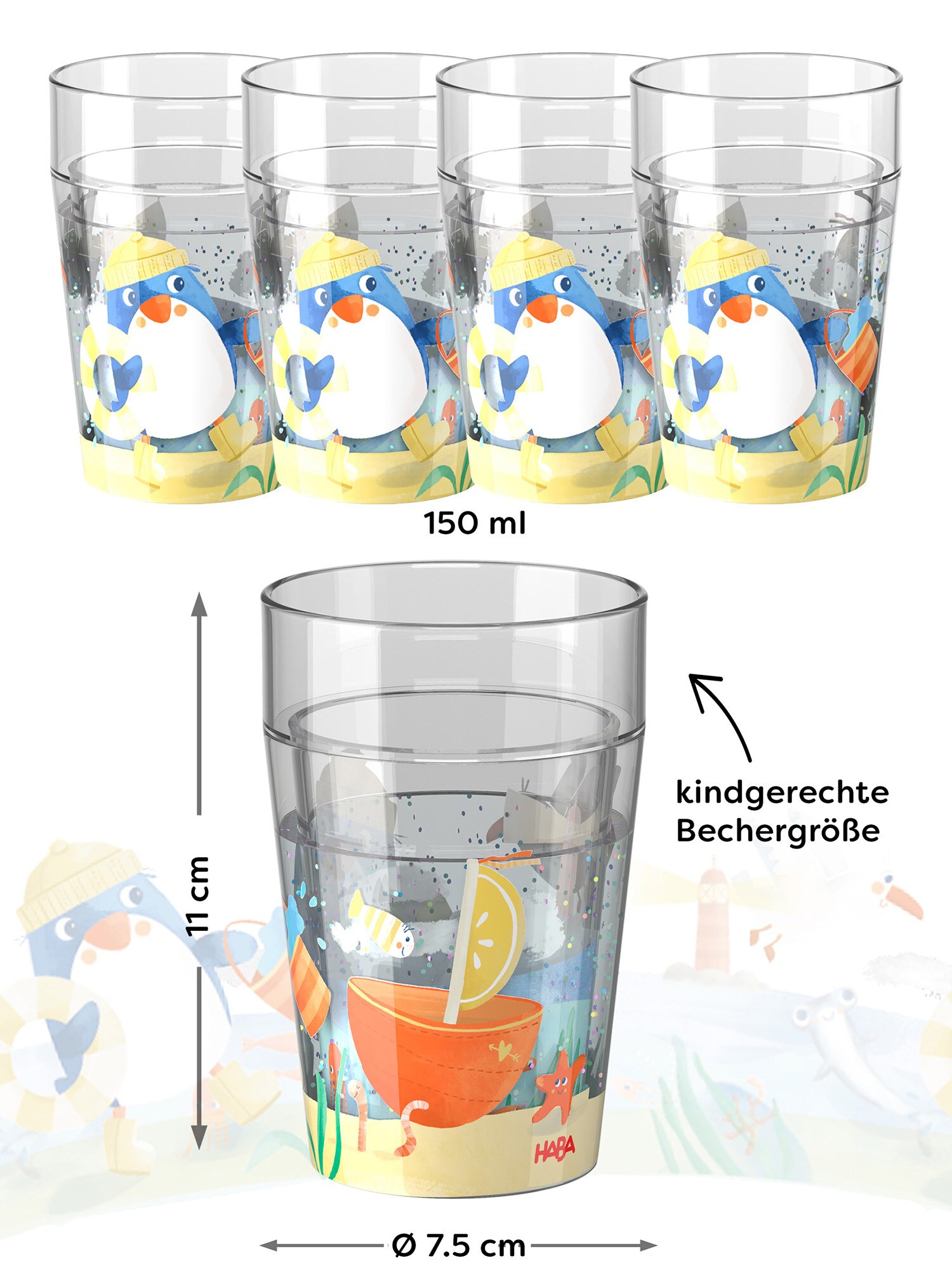 HABA Unisex Becher Glitzerbecher 4er Pack - Bild 1