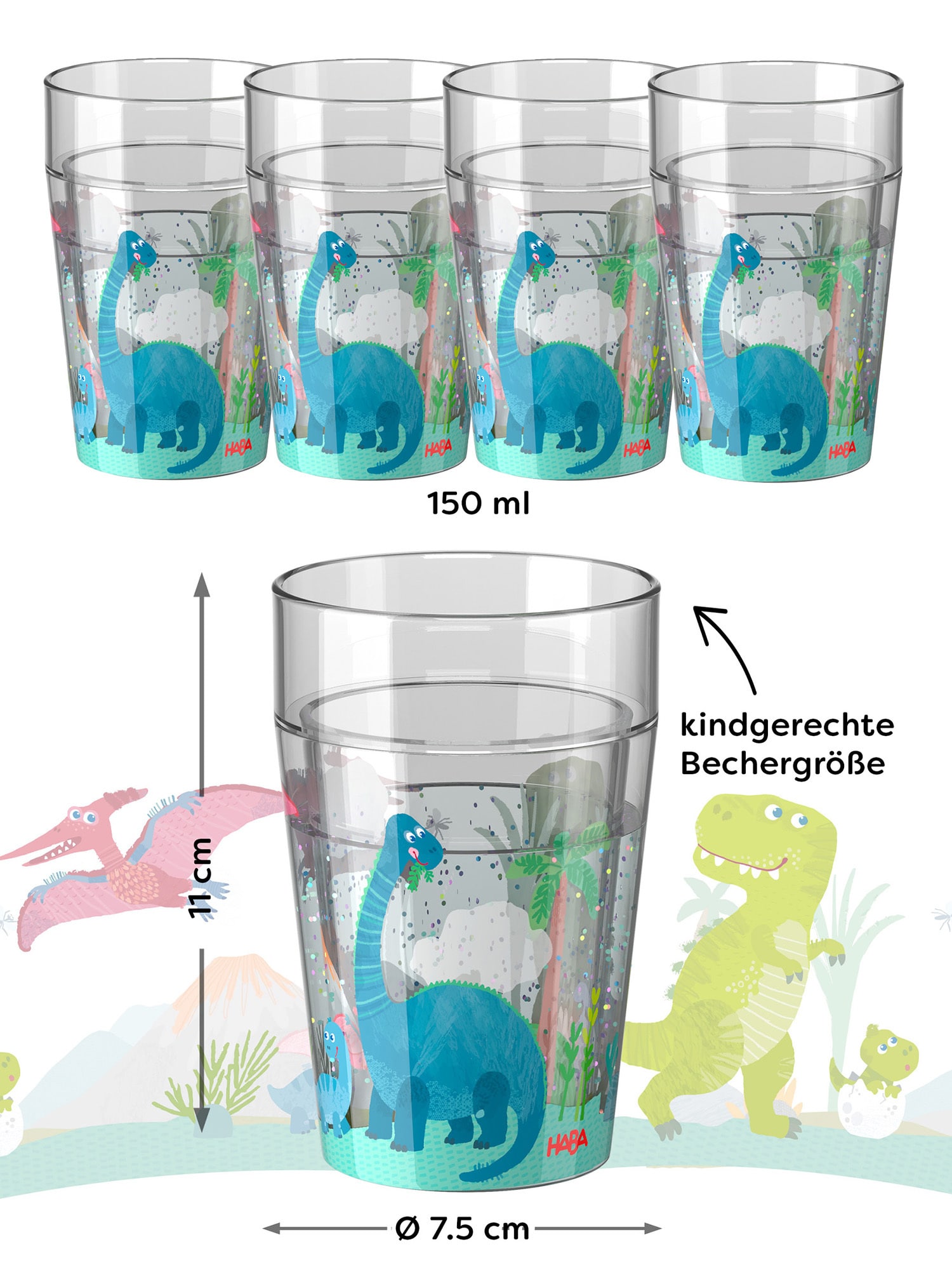 HABA Unisex Becher Glitzerbecher 4er Pack - Bild 1