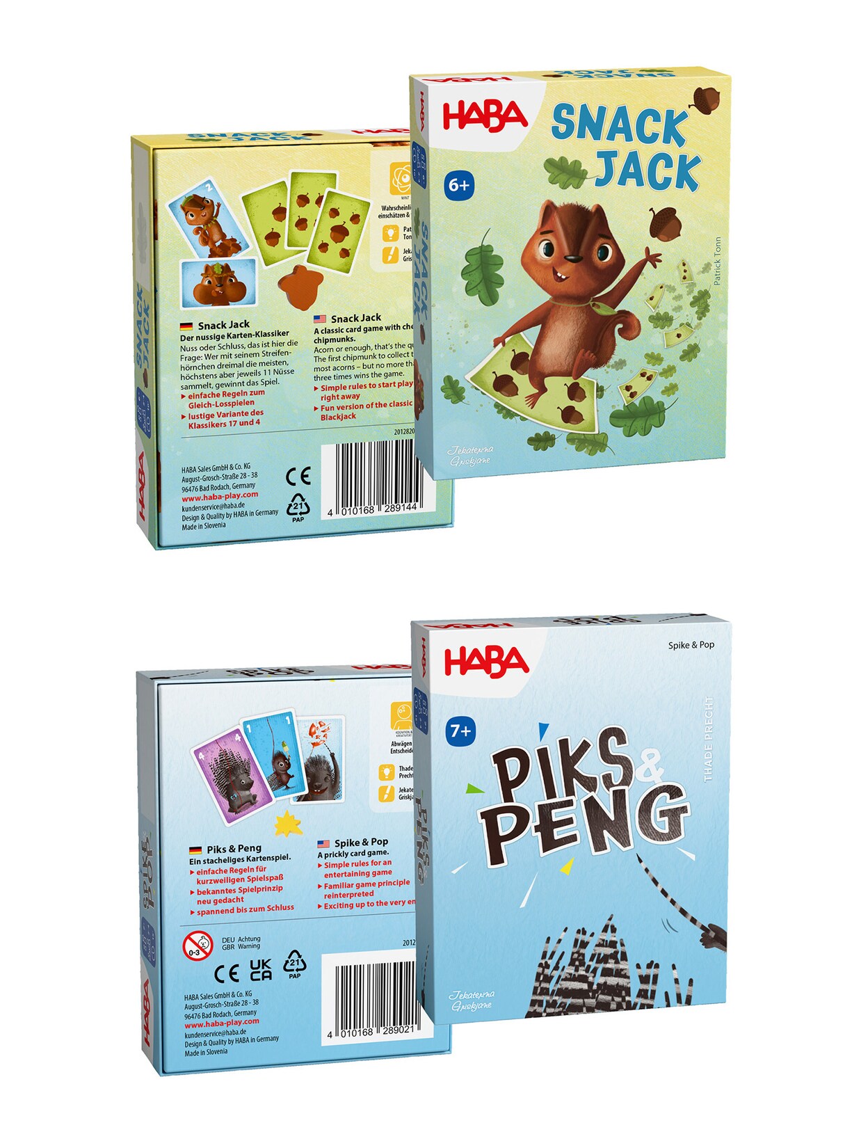 HABA Unisex Spielesammlung Snack Jack & Piks Peng 2er Pack | 04010168292779