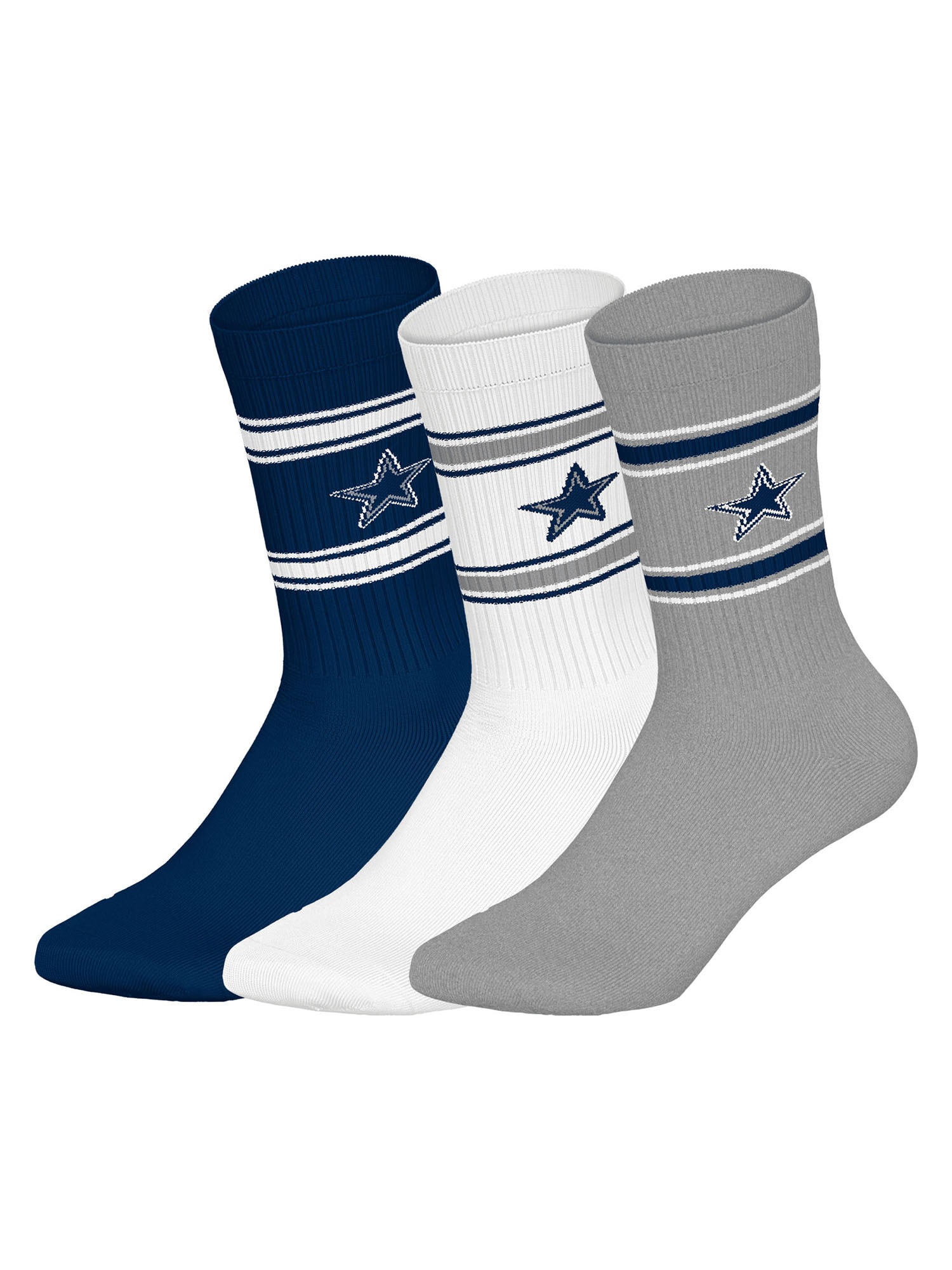 Huddle Unisex Freizeitsocken Dallas Cowboys Crew 3er Pack - Bild 1