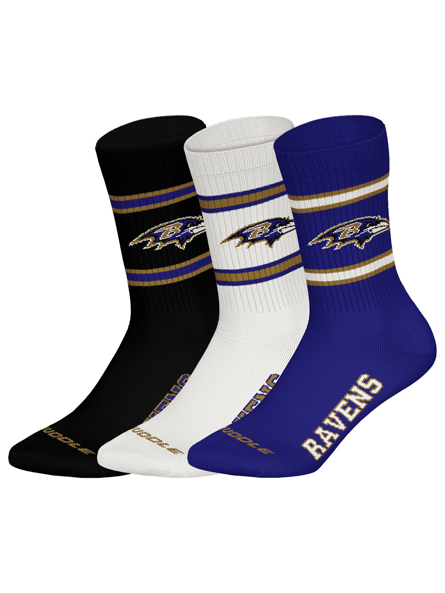 Huddle Unisex Freizeitsocken Baltimore Ravens Crew 3er Pack - Bild 1