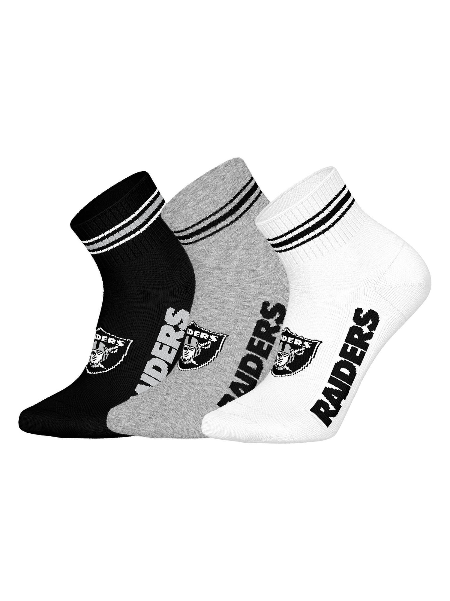 Huddle Unisex Freizeitsocken Las Vegas Raiders Quarter 3er Pack - Bild 1