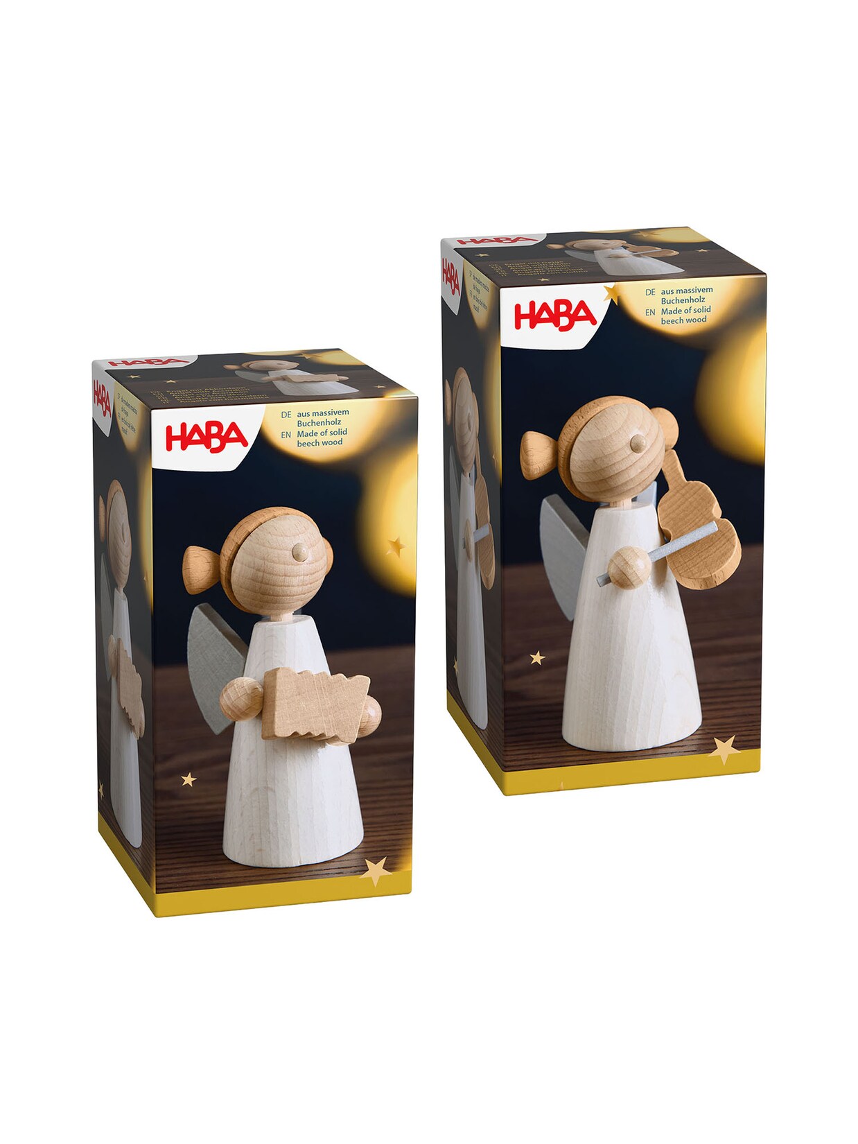 HABA Unisex Weihnachtsfigur Holzengel 2er Pack | 04069616137582