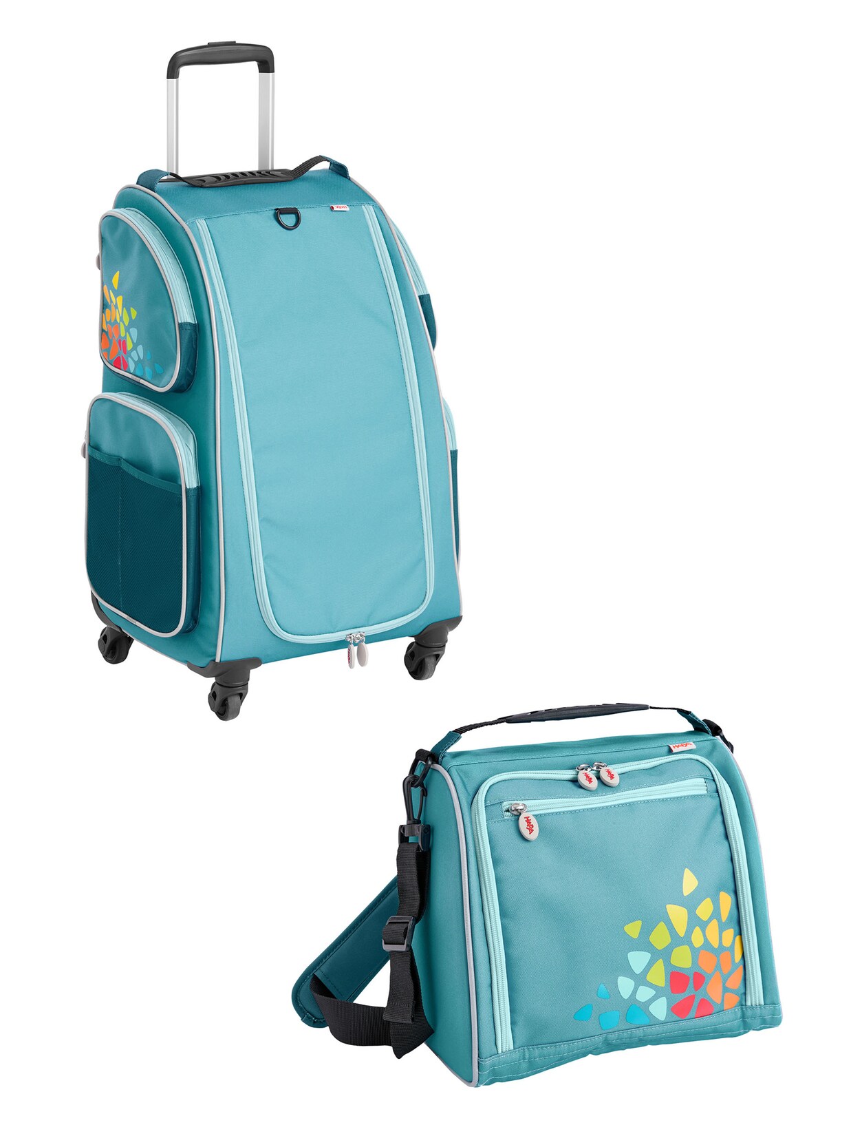 HABA Unisex Kinderkoffer Schranktrolley 4 Rollen und Trolleytasche 1er Pack