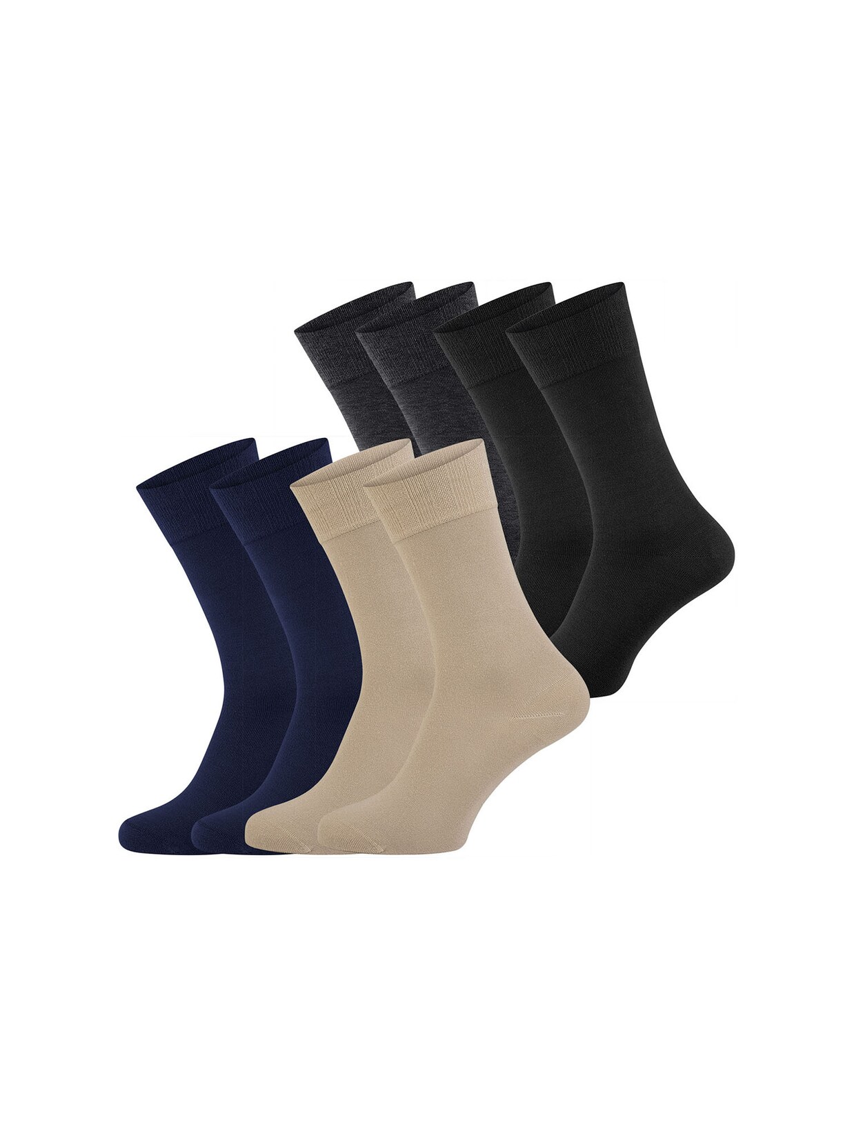NUR DIE Herren Freizeitsocken Bambus Komfortbund 8er Pack