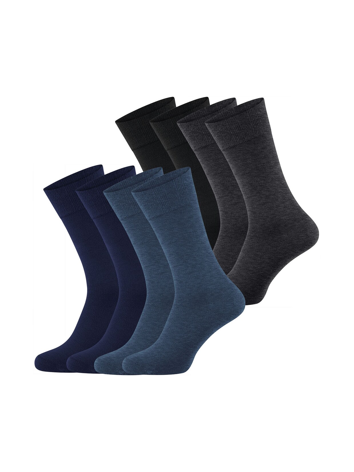 NUR DIE Herren Freizeitsocken Bambus Komfortbund 8er Pack