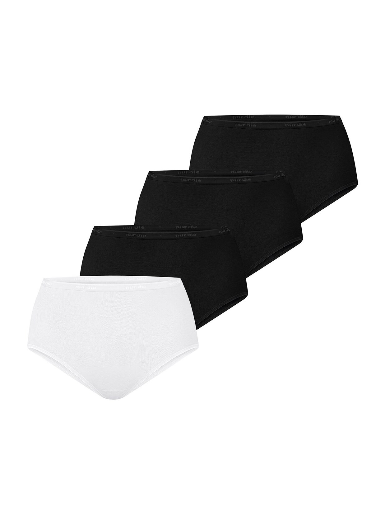 NUR DIE Damen Taillenslip Bio-Baumwolle GOTS-zertifiziert 4er Pack