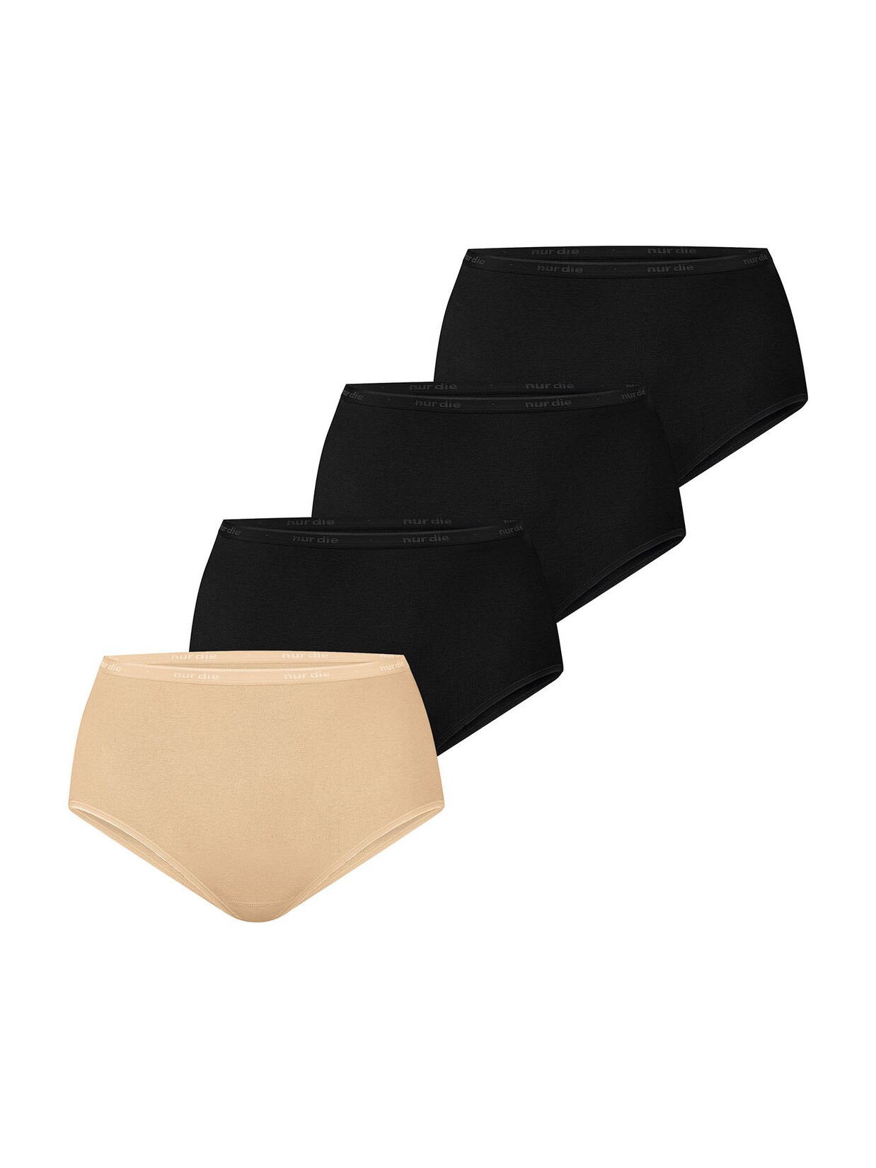 NUR DIE Damen Taillenslip Bio-Baumwolle GOTS-zertifiziert 4er Pack