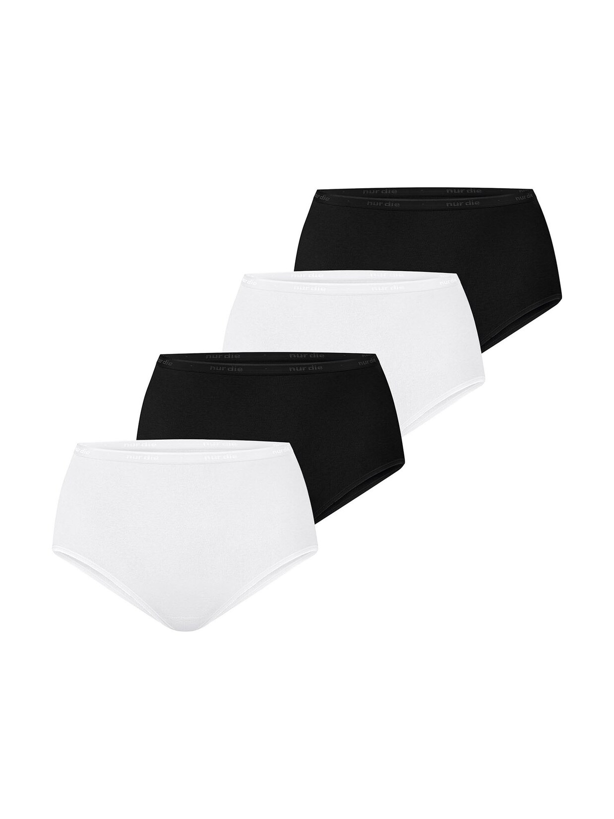 NUR DIE Damen Taillenslip Bio-Baumwolle GOTS-zertifiziert 4er Pack