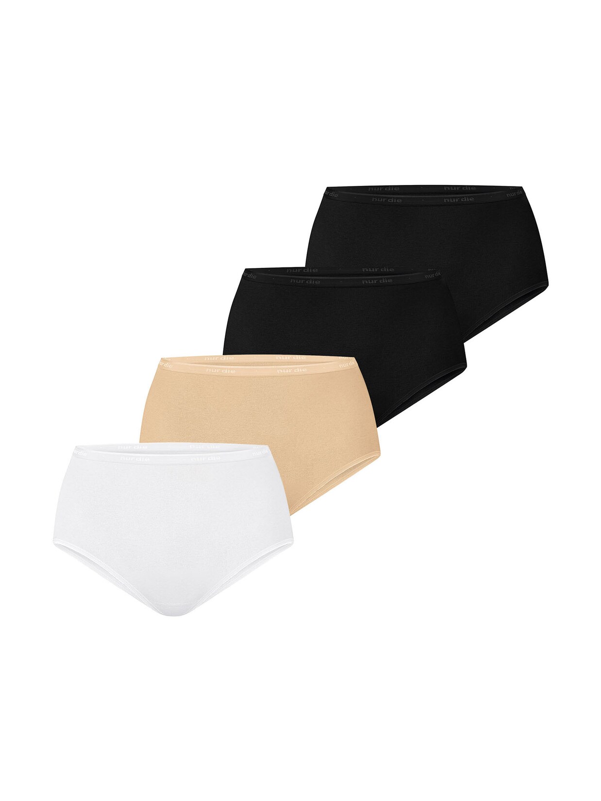 NUR DIE Damen Taillenslip Bio-Baumwolle GOTS-zertifiziert 4er Pack