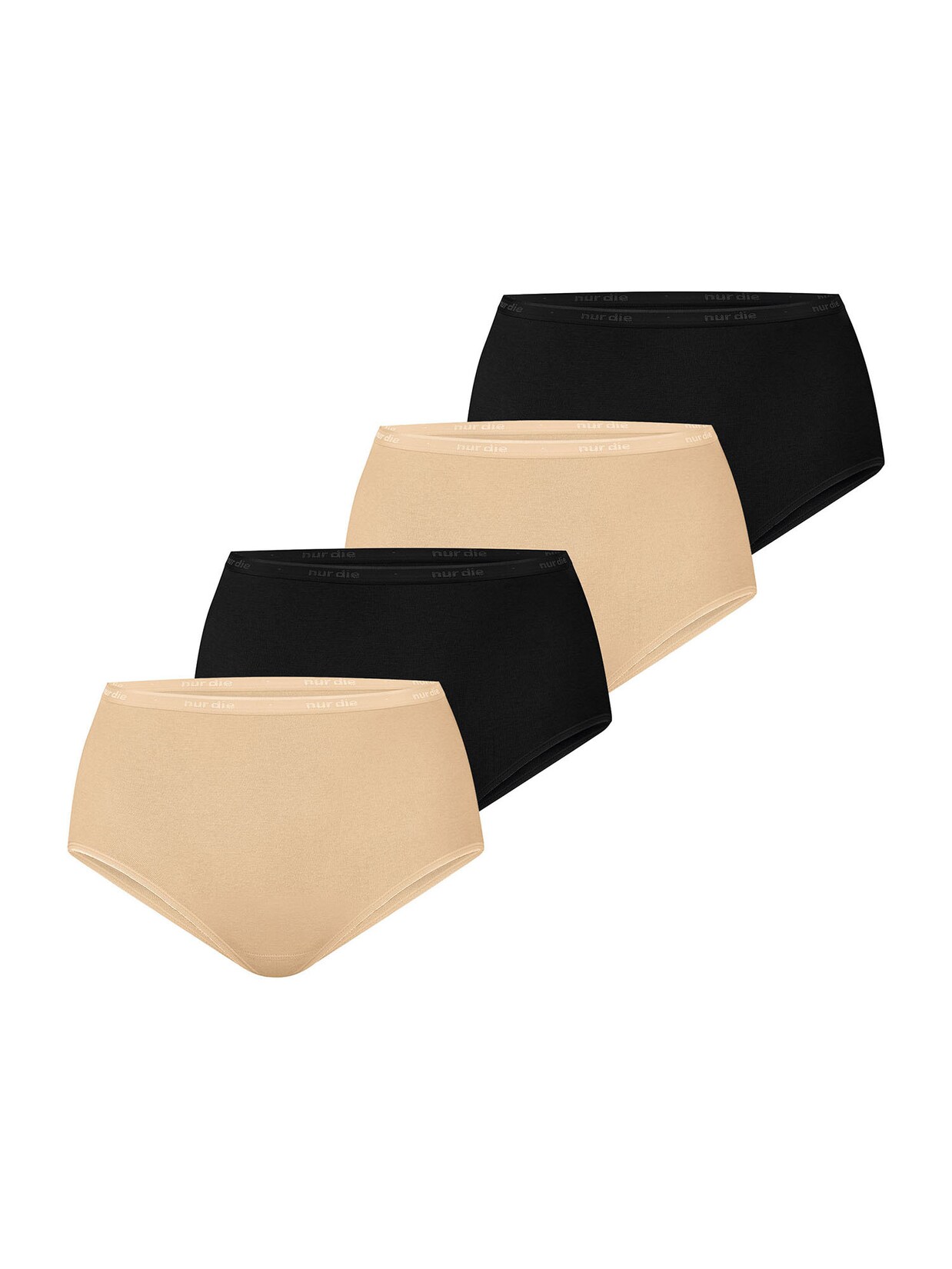 NUR DIE Damen Taillenslip Bio-Baumwolle GOTS-zertifiziert 4er Pack
