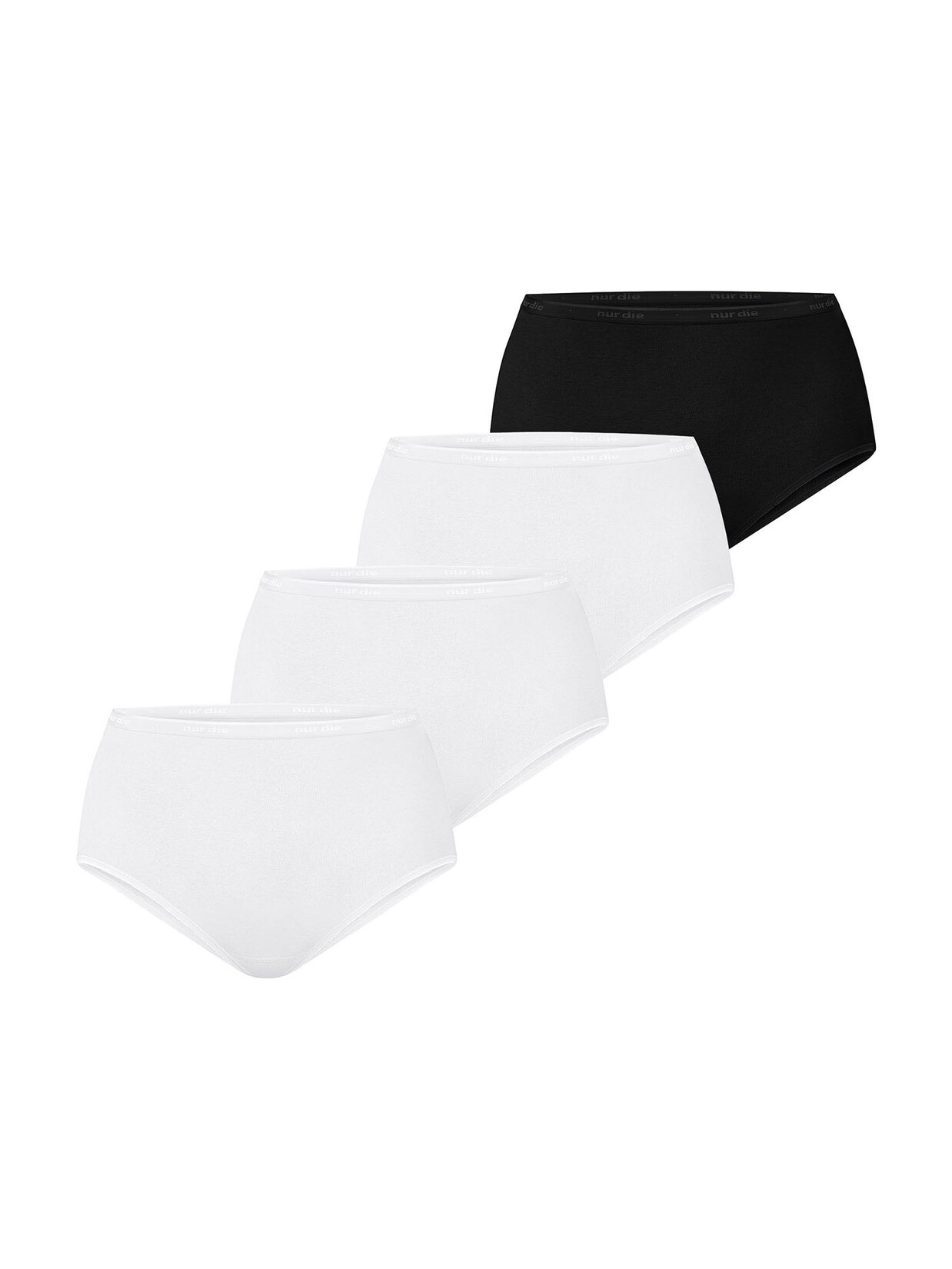 NUR DIE Damen Taillenslip Bio-Baumwolle GOTS-zertifiziert 4er Pack