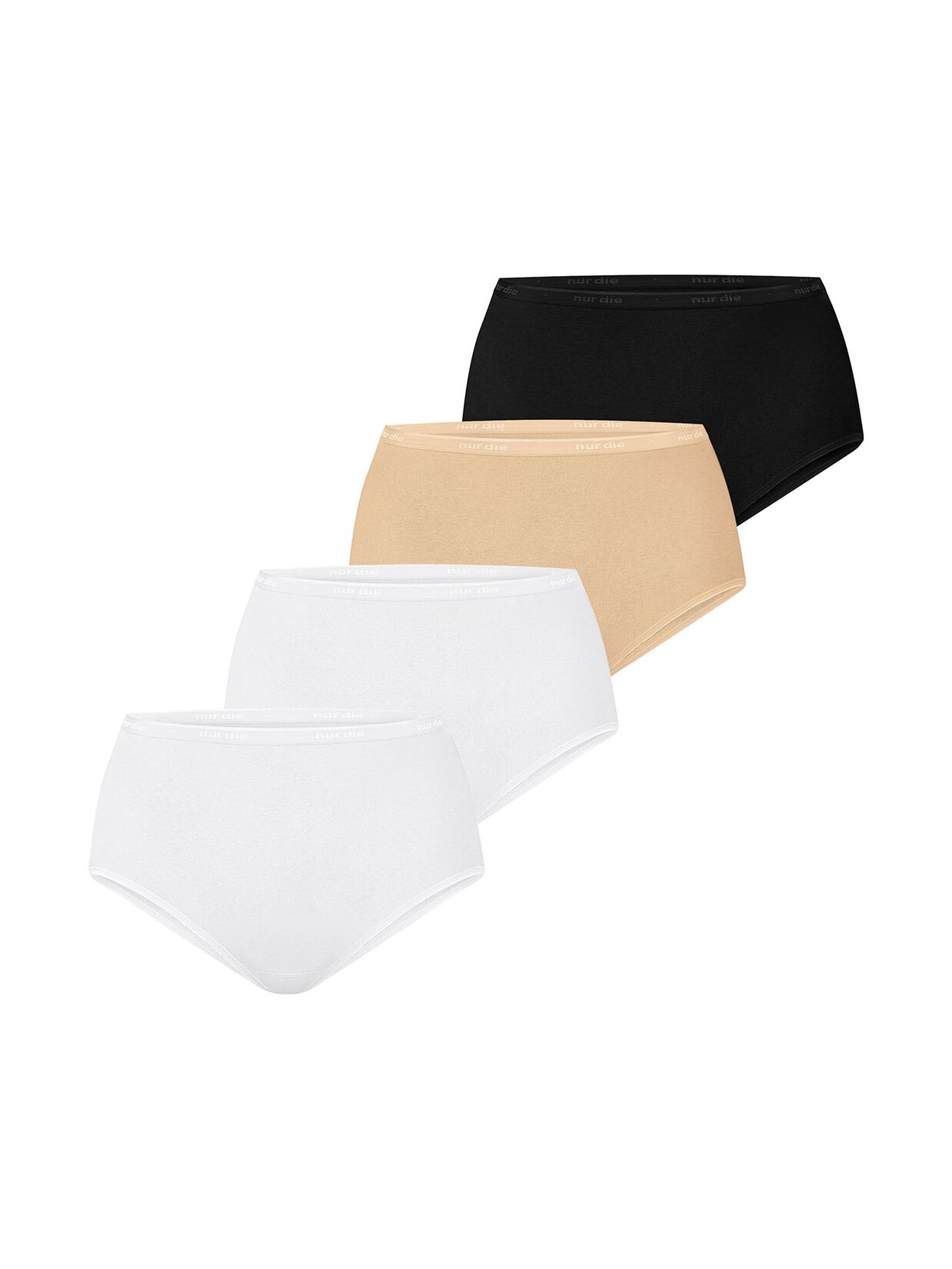NUR DIE Damen Taillenslip Bio-Baumwolle GOTS-zertifiziert 4er Pack