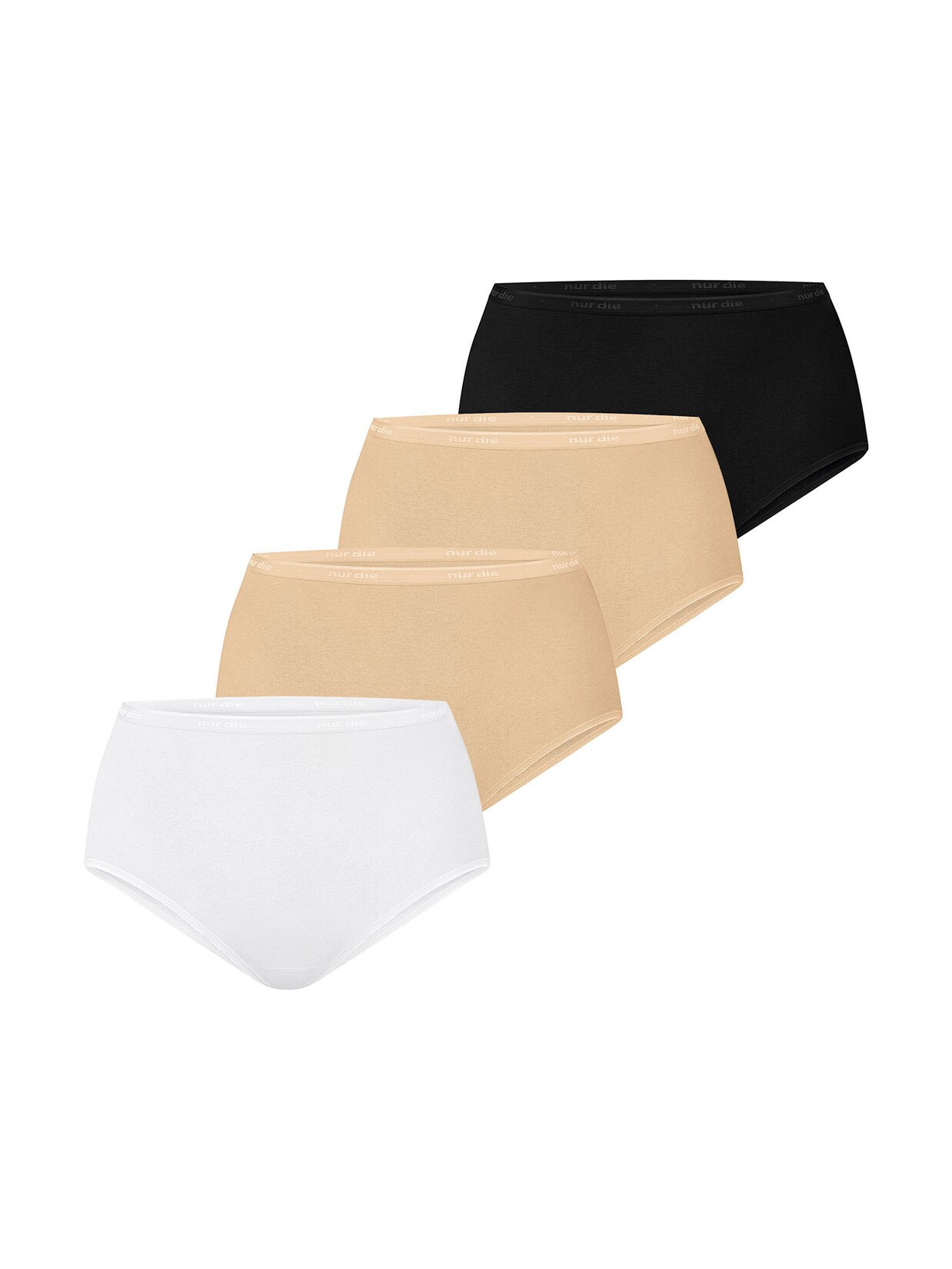 NUR DIE Damen Taillenslip Bio-Baumwolle GOTS-zertifiziert 4er Pack