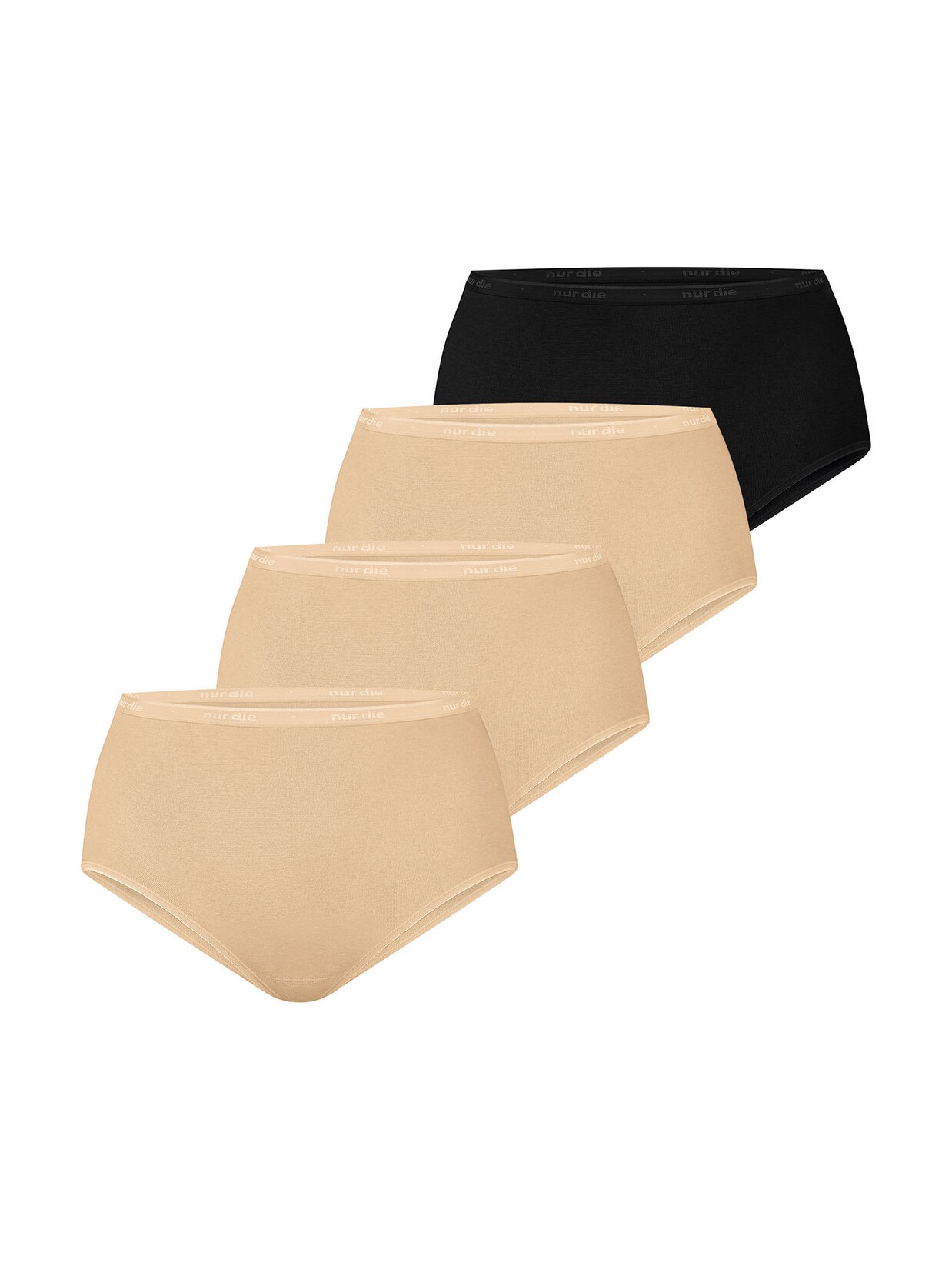 NUR DIE Damen Taillenslip Bio-Baumwolle GOTS-zertifiziert 4er Pack