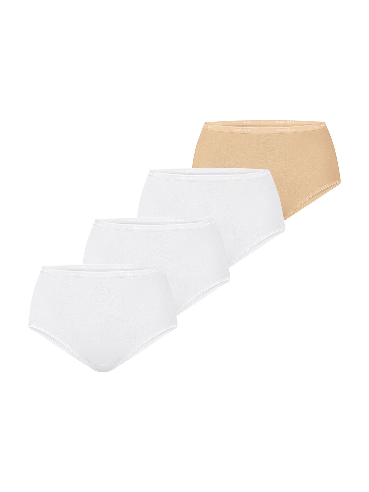 NUR DIE Damen Taillenslip Bio-Baumwolle GOTS-zertifiziert 4er Pack