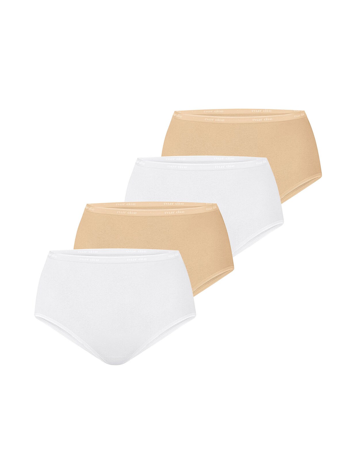 NUR DIE Damen Taillenslip Bio-Baumwolle GOTS-zertifiziert 4er Pack
