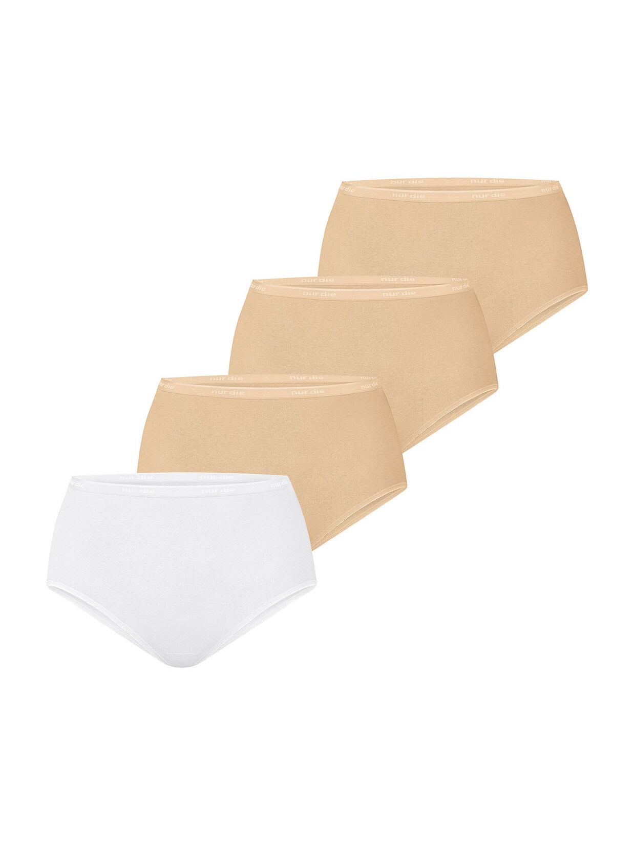 NUR DIE Damen Taillenslip Bio-Baumwolle GOTS-zertifiziert 4er Pack
