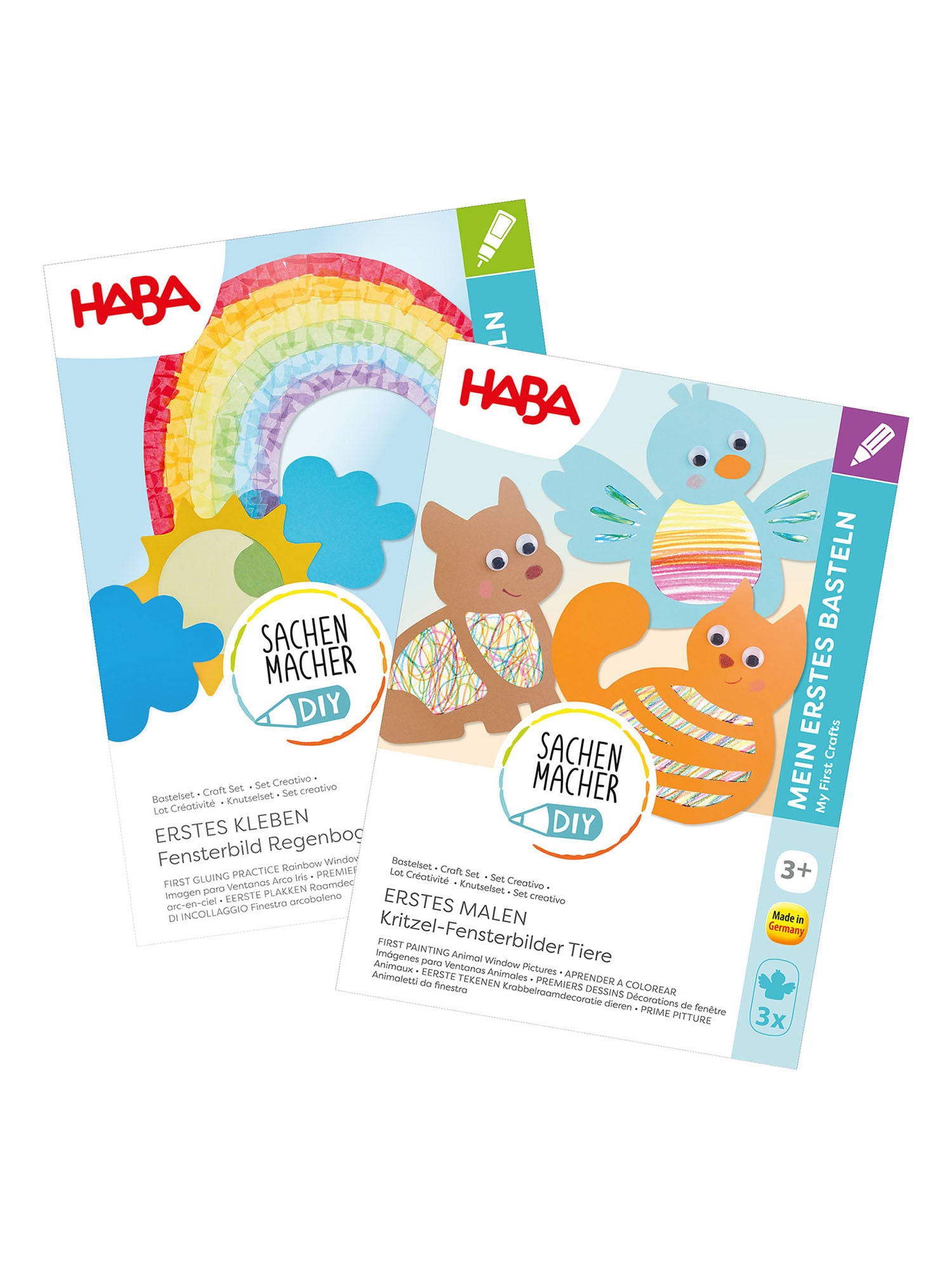 HABA Unisex Bastelset Sachenmacher - Erstes Basteln Fensterbilder 2er Pack - Bild 1
