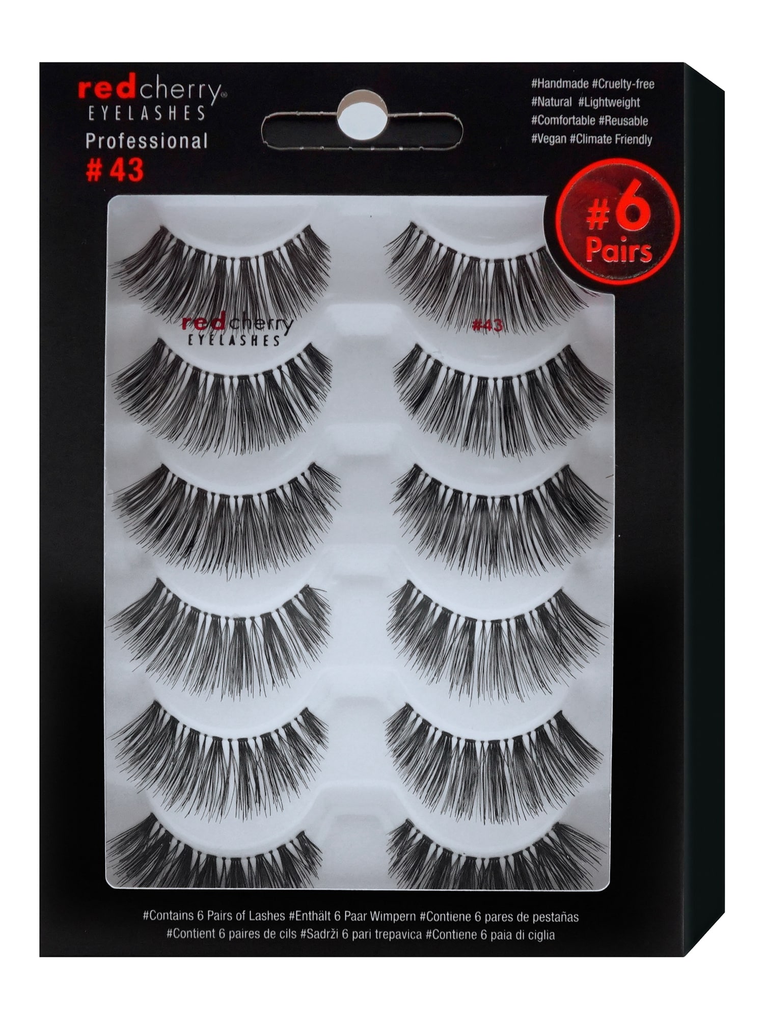 Red Cherry Eyelashes Damen Bandwimpern 43 - 6 Pairs 1er Pack - Bild 1