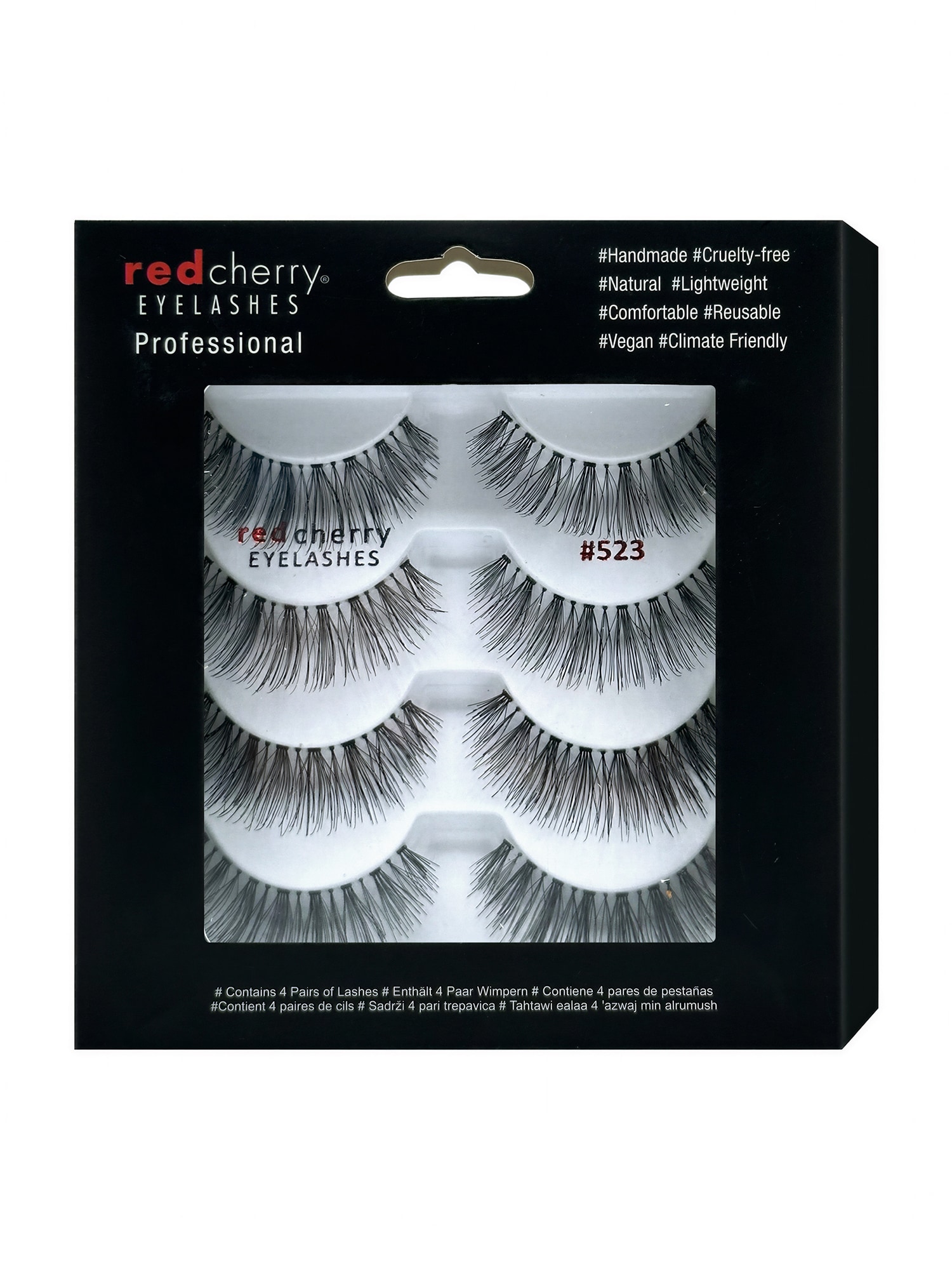 Red Cherry Eyelashes Damen Bandwimpern 523 - 4 Pairs 1er Pack - Bild 1