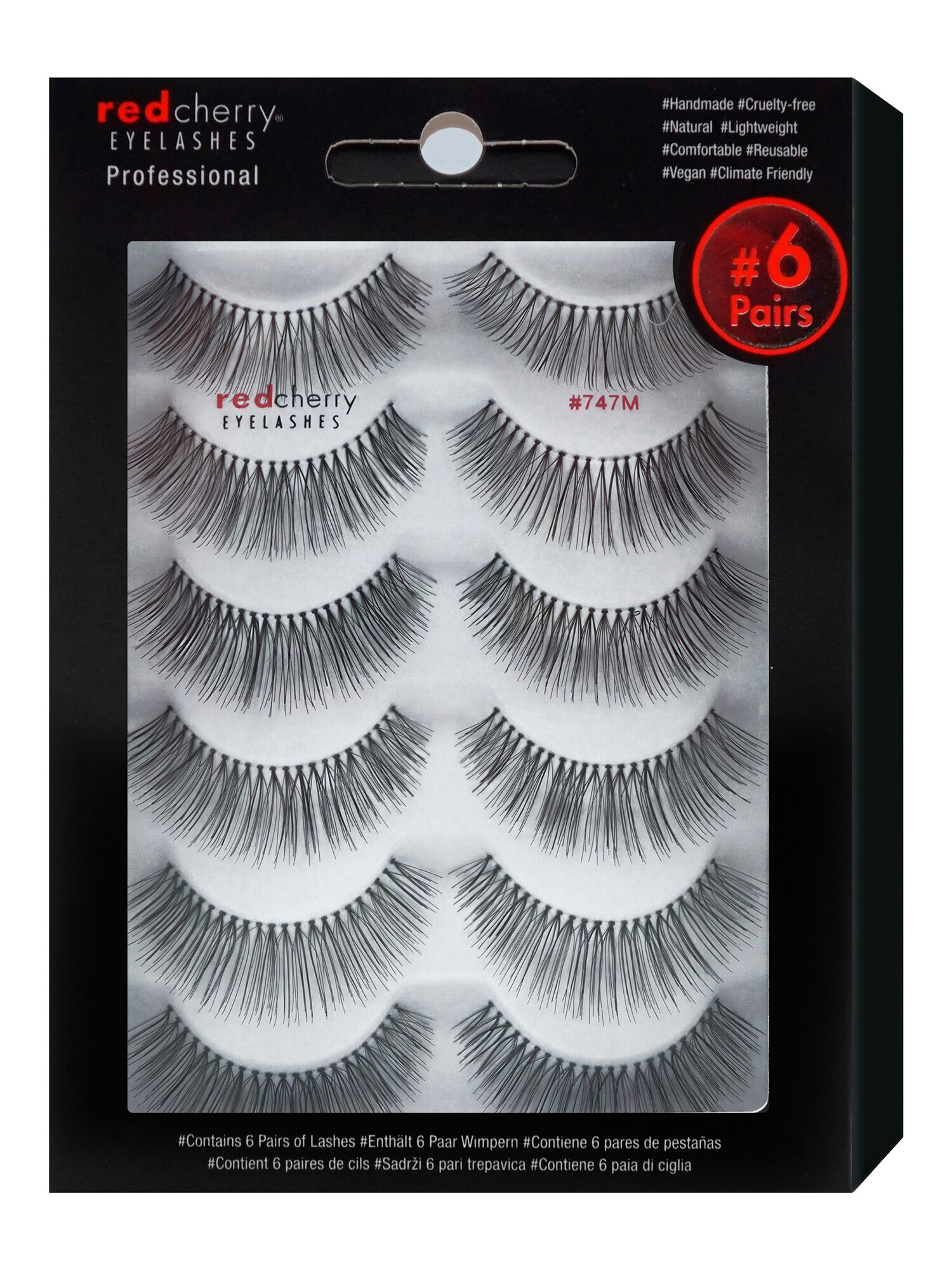 Red Cherry Eyelashes Damen Bandwimpern 747 M - 6 Pairs 1er Pack - Bild 1